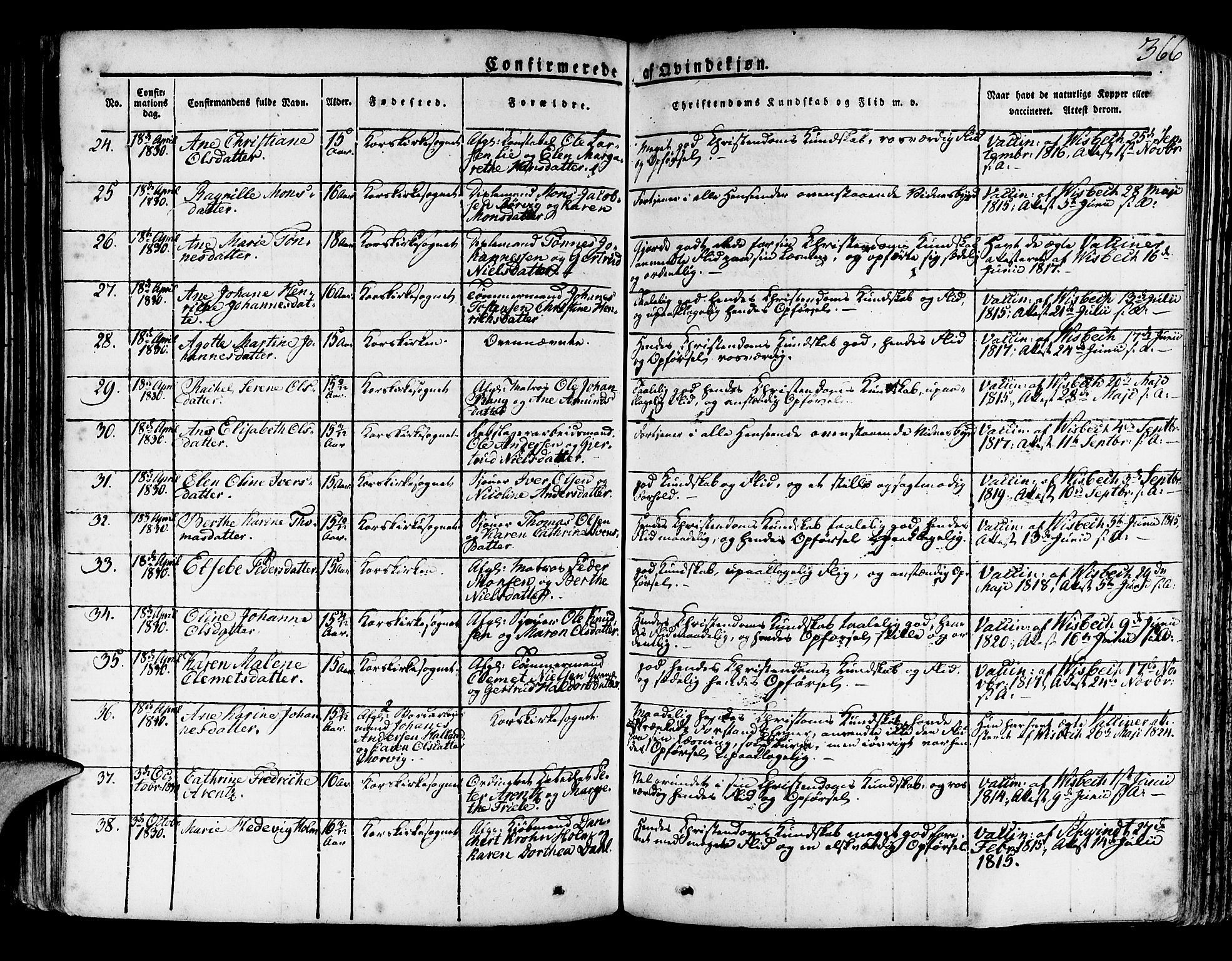 Korskirken sokneprestembete, AV/SAB-A-76101/H/Haa/L0014: Parish register (official) no. A 14, 1823-1835, p. 366