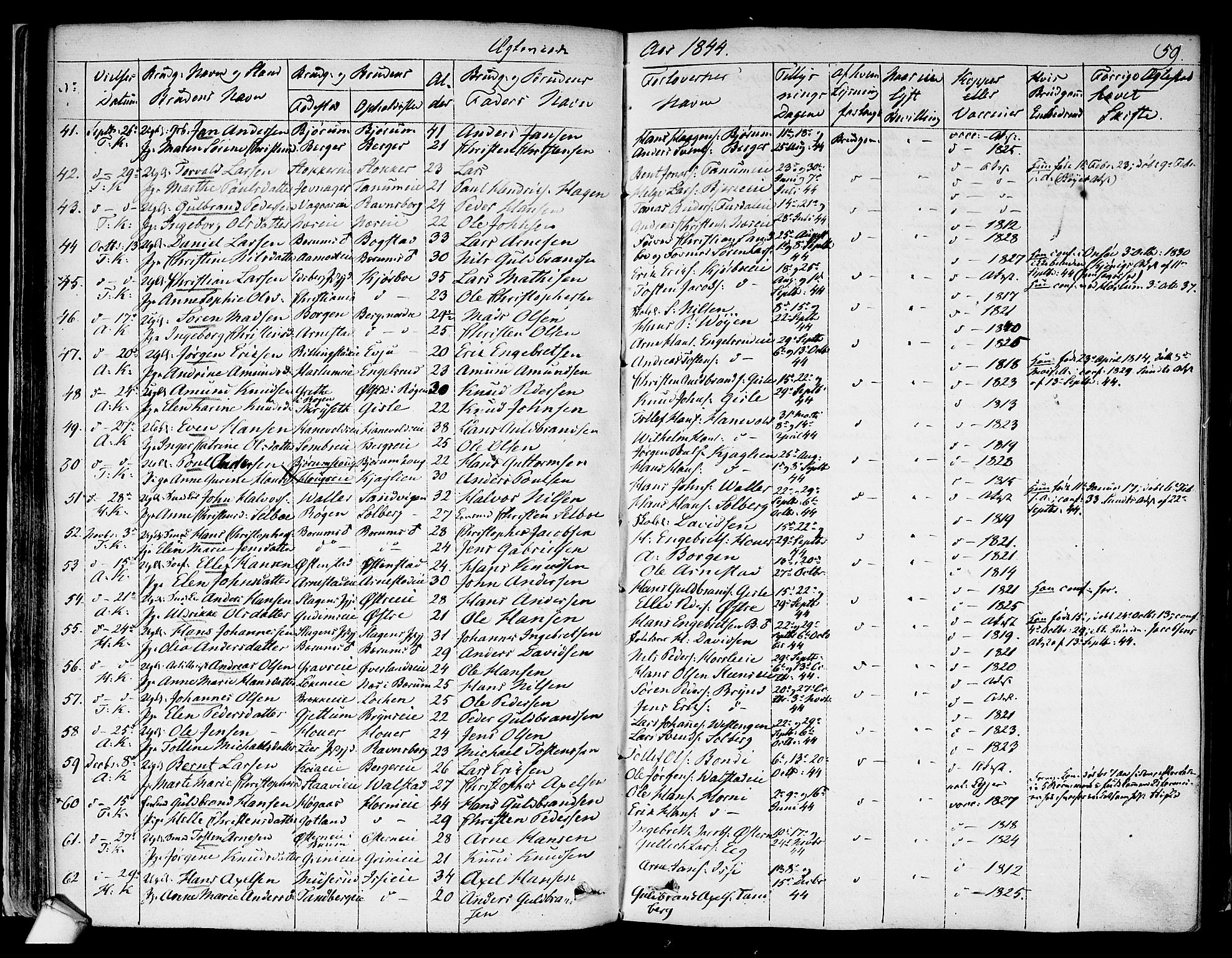Asker prestekontor Kirkebøker, SAO/A-10256a/F/Fa/L0010: Parish register (official) no. I 10, 1825-1878, p. 59