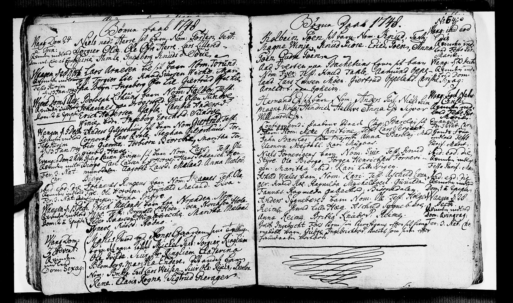 Voss sokneprestembete, AV/SAB-A-79001/H/Haa: Parish register (official) no. A 6, 1744-1752, p. 64