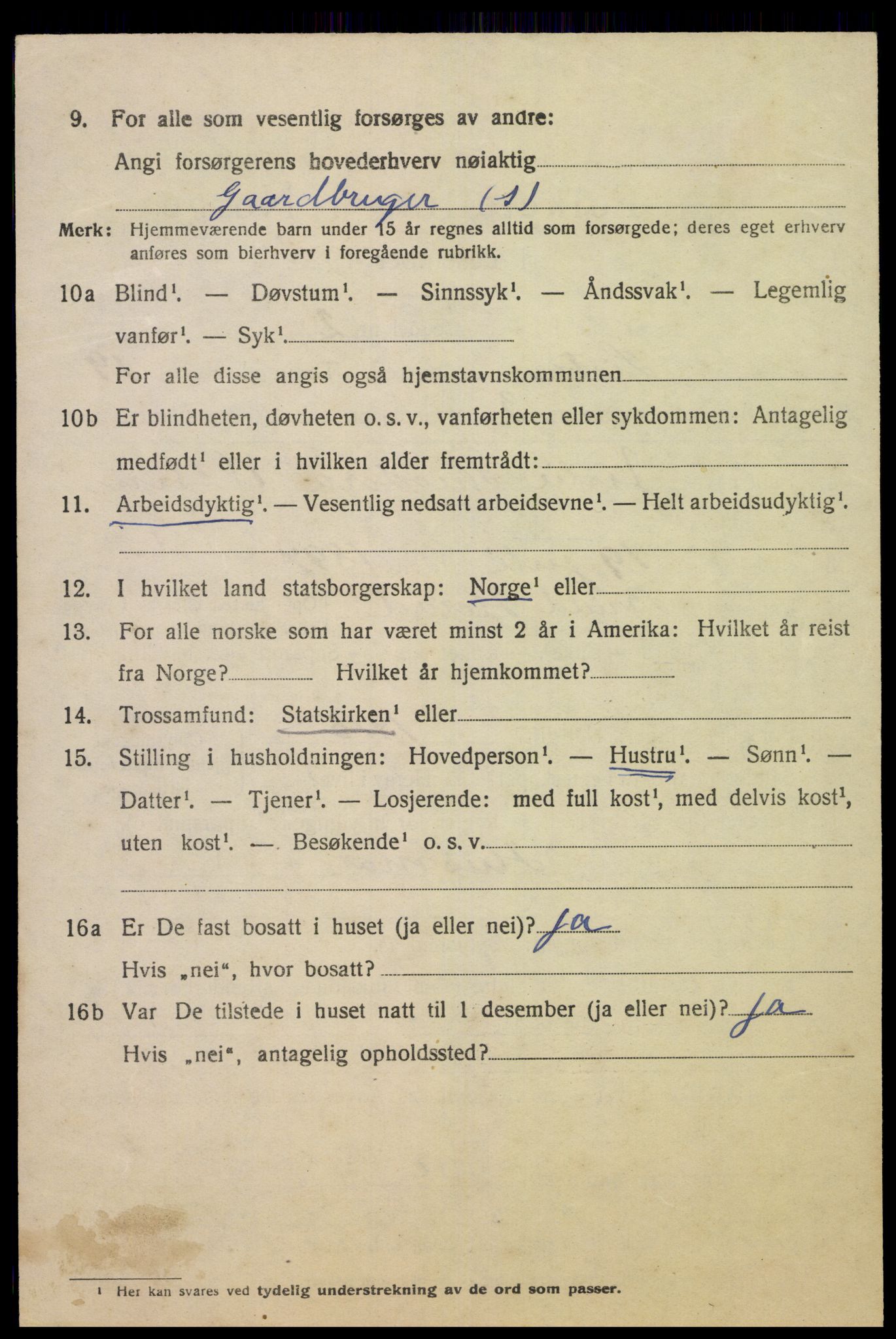 SAK, 1920 census for Lista, 1920, p. 14058