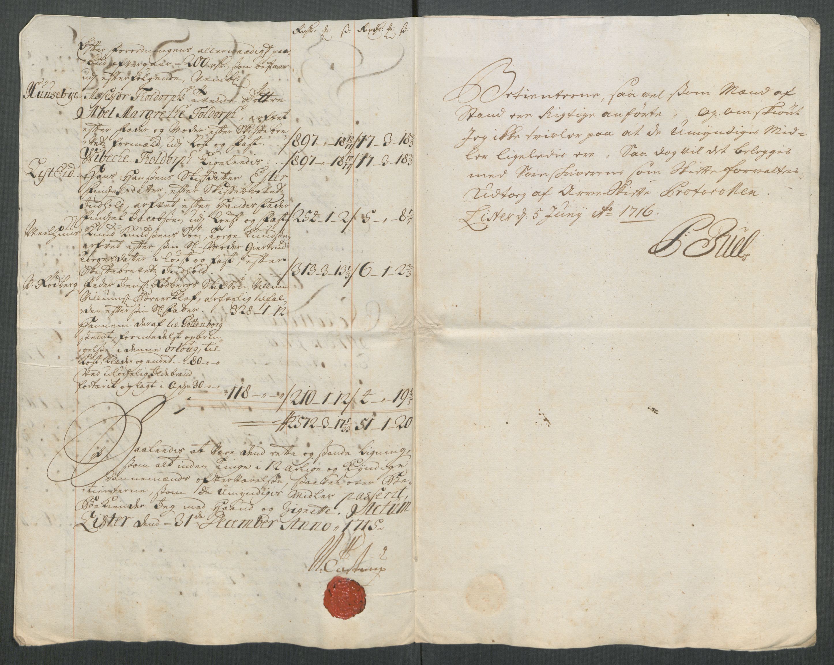 Rentekammeret inntil 1814, Reviderte regnskaper, Fogderegnskap, AV/RA-EA-4092/R43/L2559: Fogderegnskap Lista og Mandal, 1715, p. 69