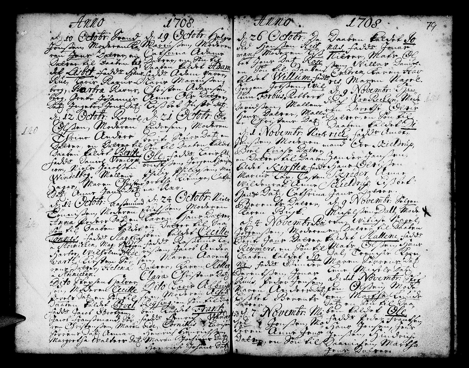 Nykirken Sokneprestembete, AV/SAB-A-77101/H/Haa/L0002: Parish register (official) no. A 2, 1700-1723, p. 79