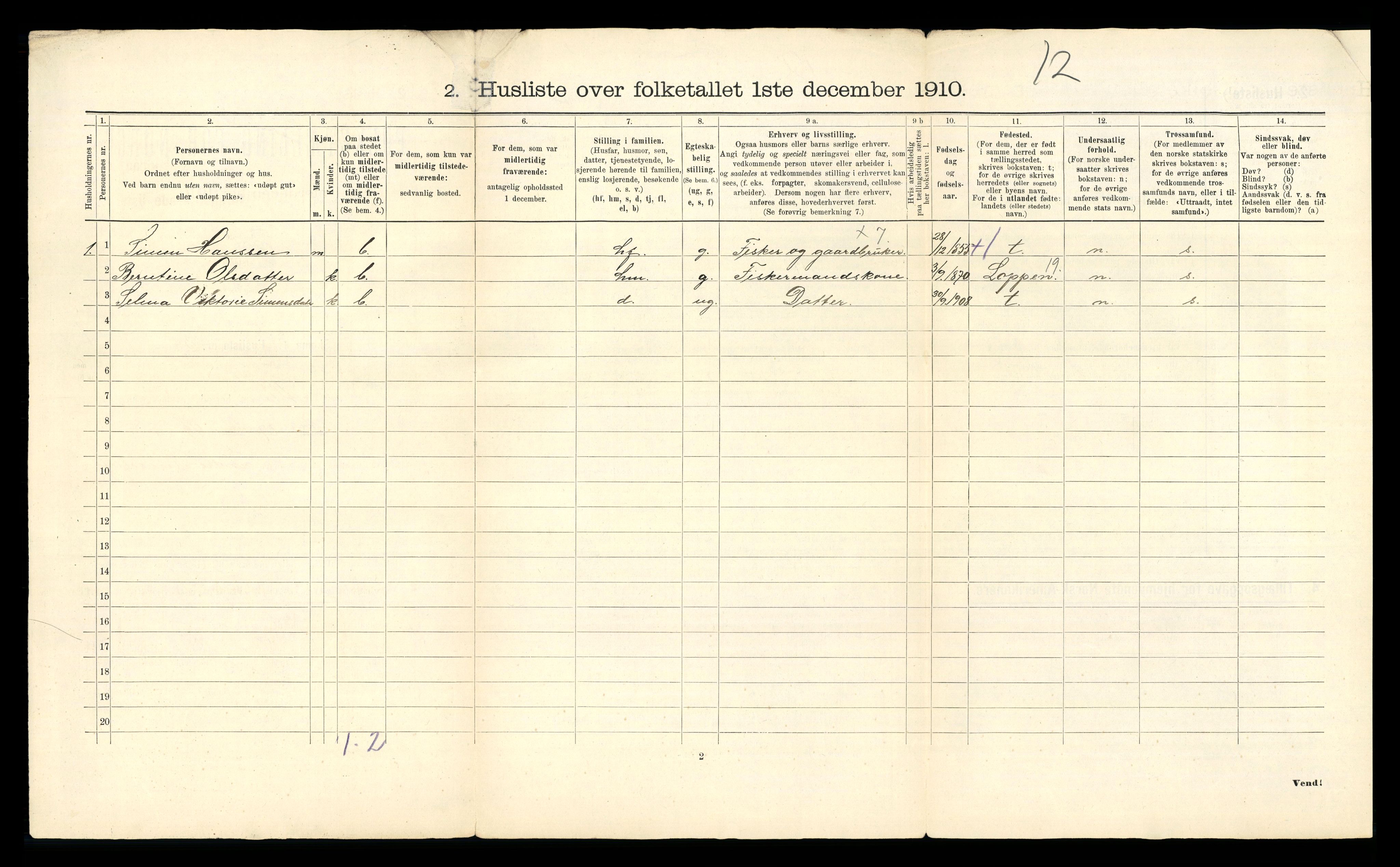 RA, 1910 census for Alta, 1910, p. 52