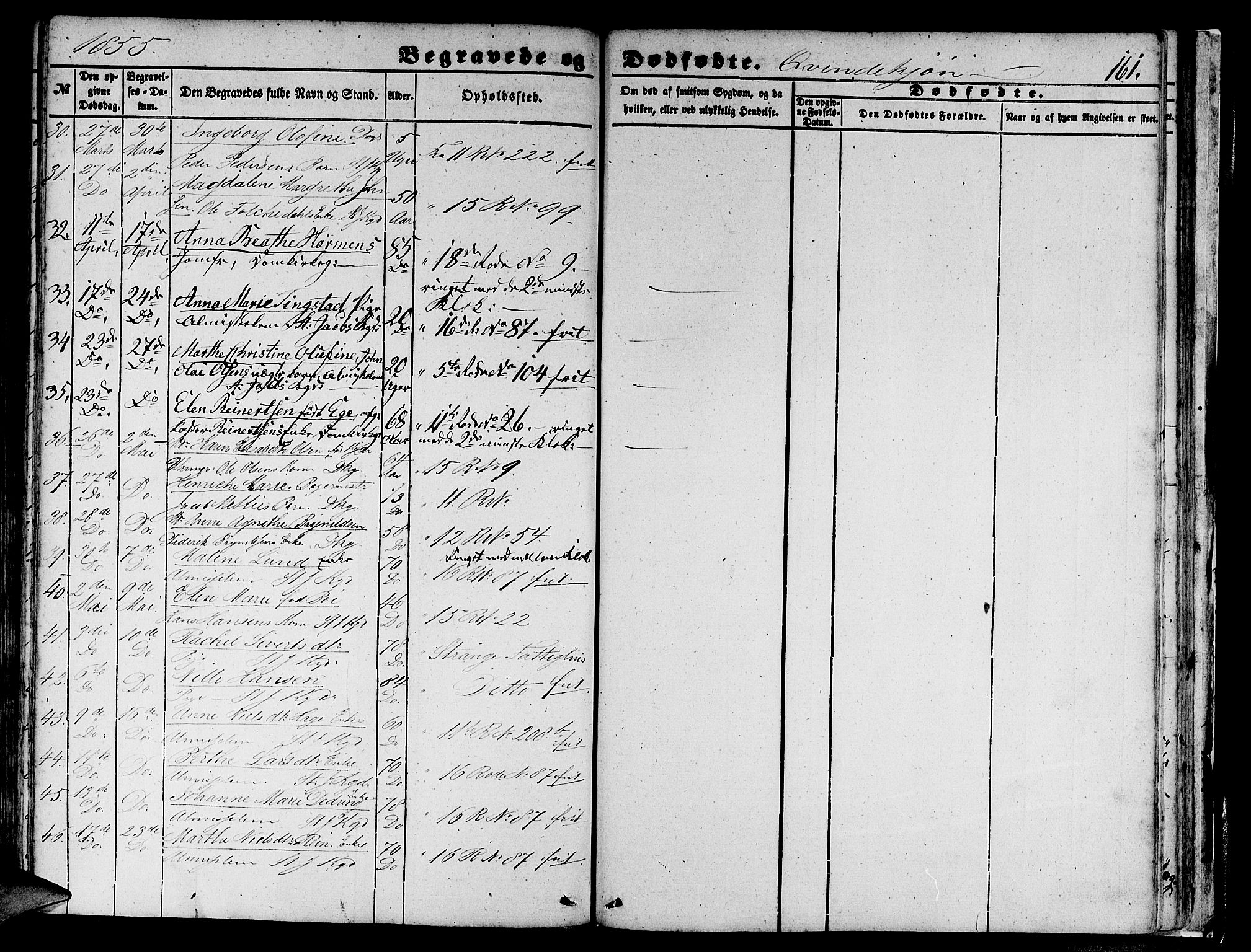 Domkirken sokneprestembete, AV/SAB-A-74801/H/Hab/L0038: Parish register (copy) no. E 2, 1847-1859, p. 161