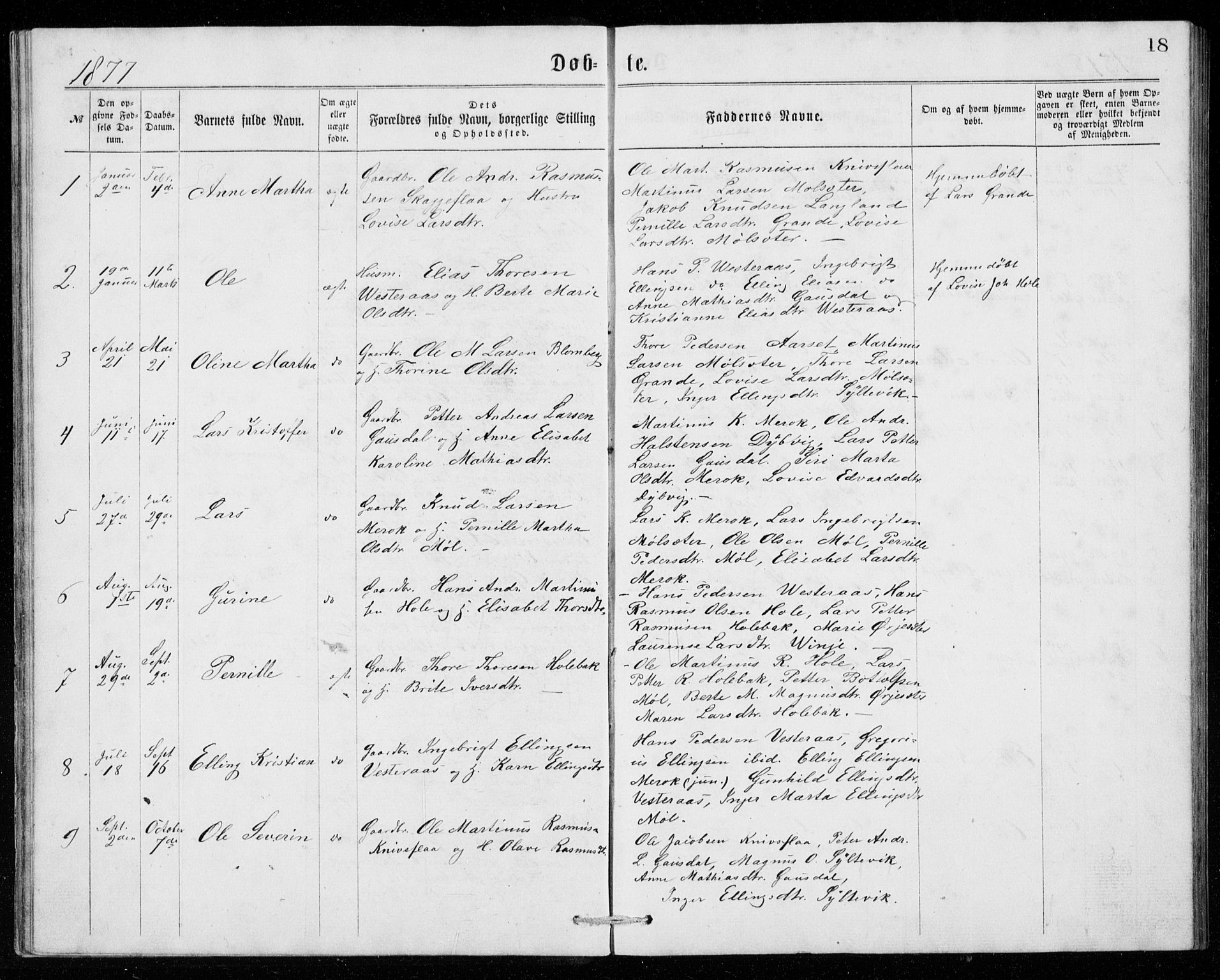 Ministerialprotokoller, klokkerbøker og fødselsregistre - Møre og Romsdal, SAT/A-1454/518/L0235: Parish register (copy) no. 518C02, 1867-1888, p. 18