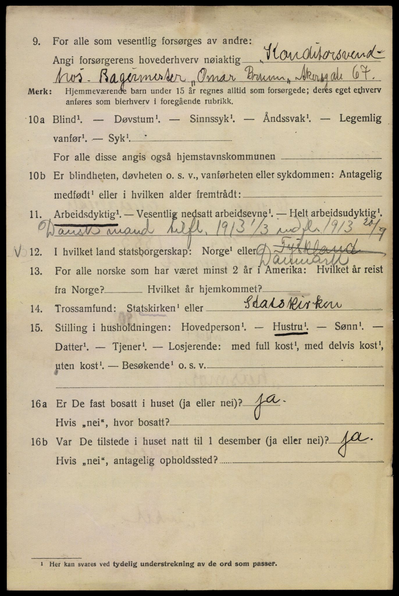 SAO, 1920 census for Kristiania, 1920, p. 237196