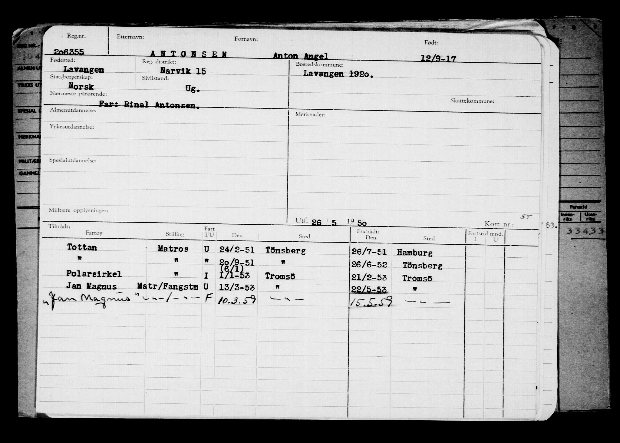 Direktoratet for sjømenn, AV/RA-S-3545/G/Gb/L0151: Hovedkort, 1917, p. 567