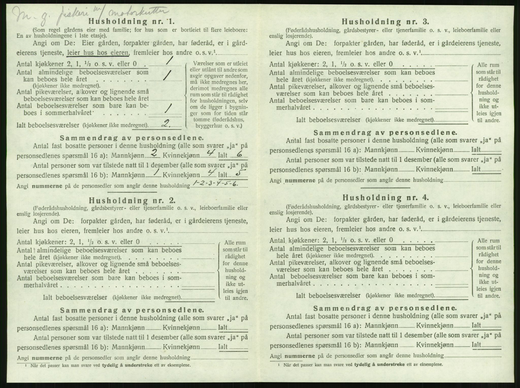 SAT, 1920 census for Brattvær, 1920, p. 311