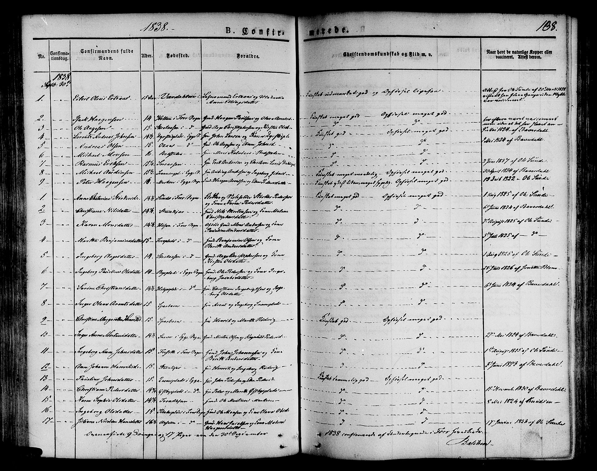 Ministerialprotokoller, klokkerbøker og fødselsregistre - Nord-Trøndelag, SAT/A-1458/746/L0445: Parish register (official) no. 746A04, 1826-1846, p. 138