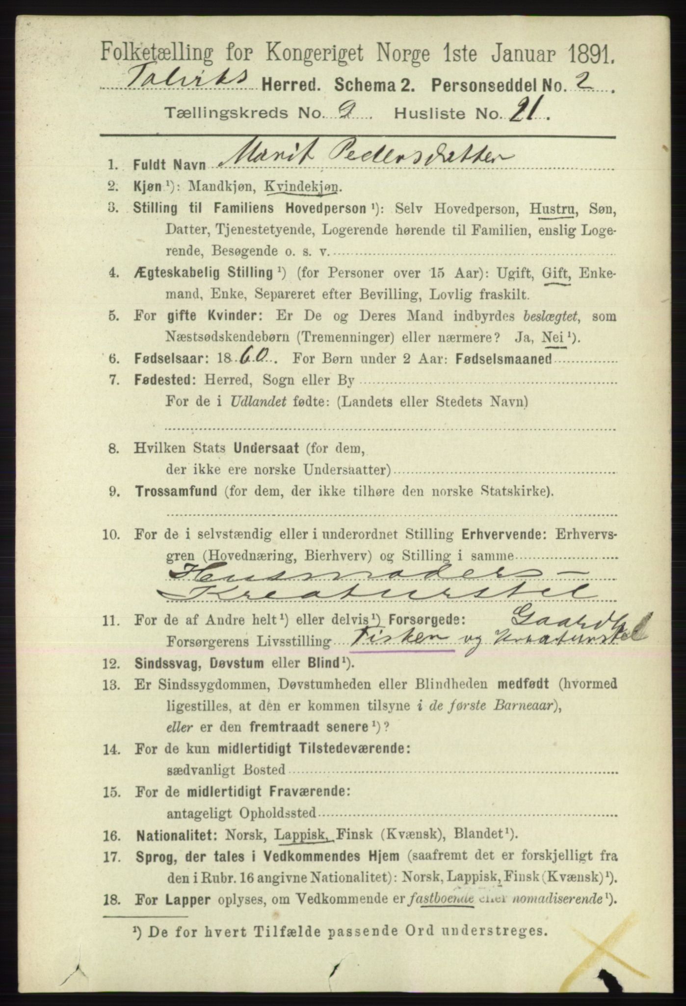 RA, 1891 census for 2013 Talvik, 1891, p. 2271
