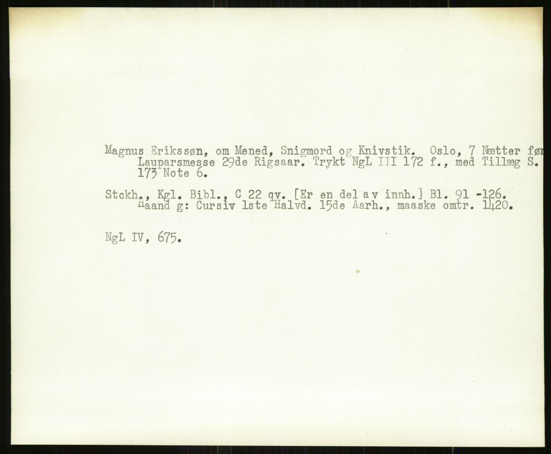 Norsk Historisk Kjeldeskrift-Institutt (NHKI), AV/RA-S-6117/G/Gc/L0029: Tematisk register til Gustav Storms håndskriftbeskrivelser i NgL bd. IV, 1315-1377, p. 403