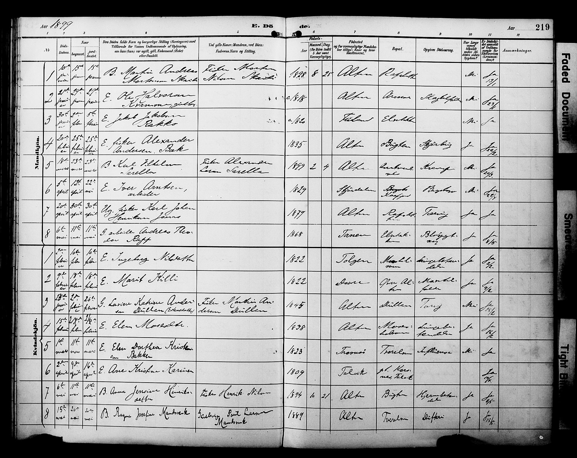 Alta sokneprestkontor, SATØ/S-1338/H/Ha/L0003.kirke: Parish register (official) no. 3, 1892-1904, p. 219