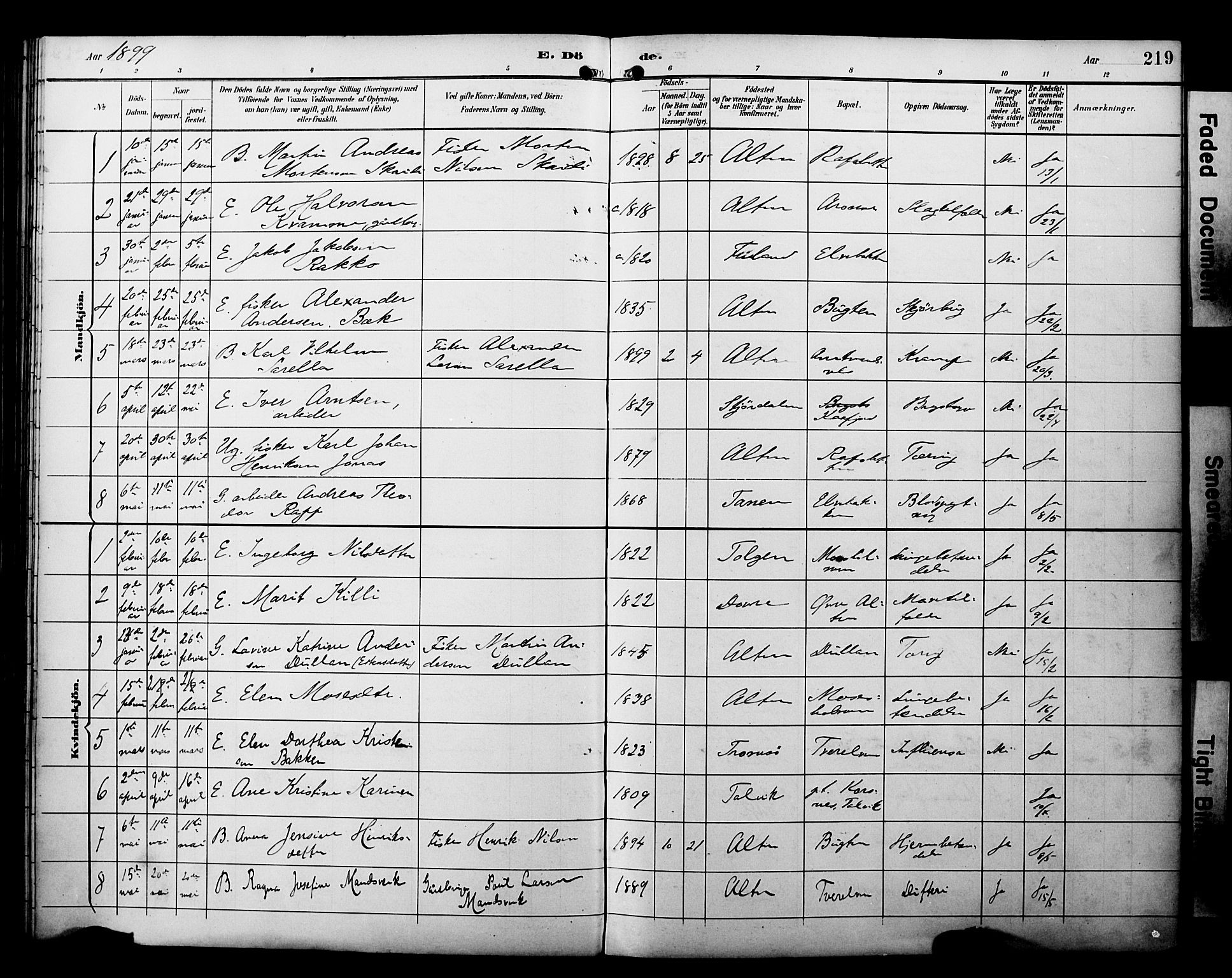 Alta sokneprestkontor, AV/SATØ-S-1338/H/Ha/L0003.kirke: Parish register (official) no. 3, 1892-1904, p. 219