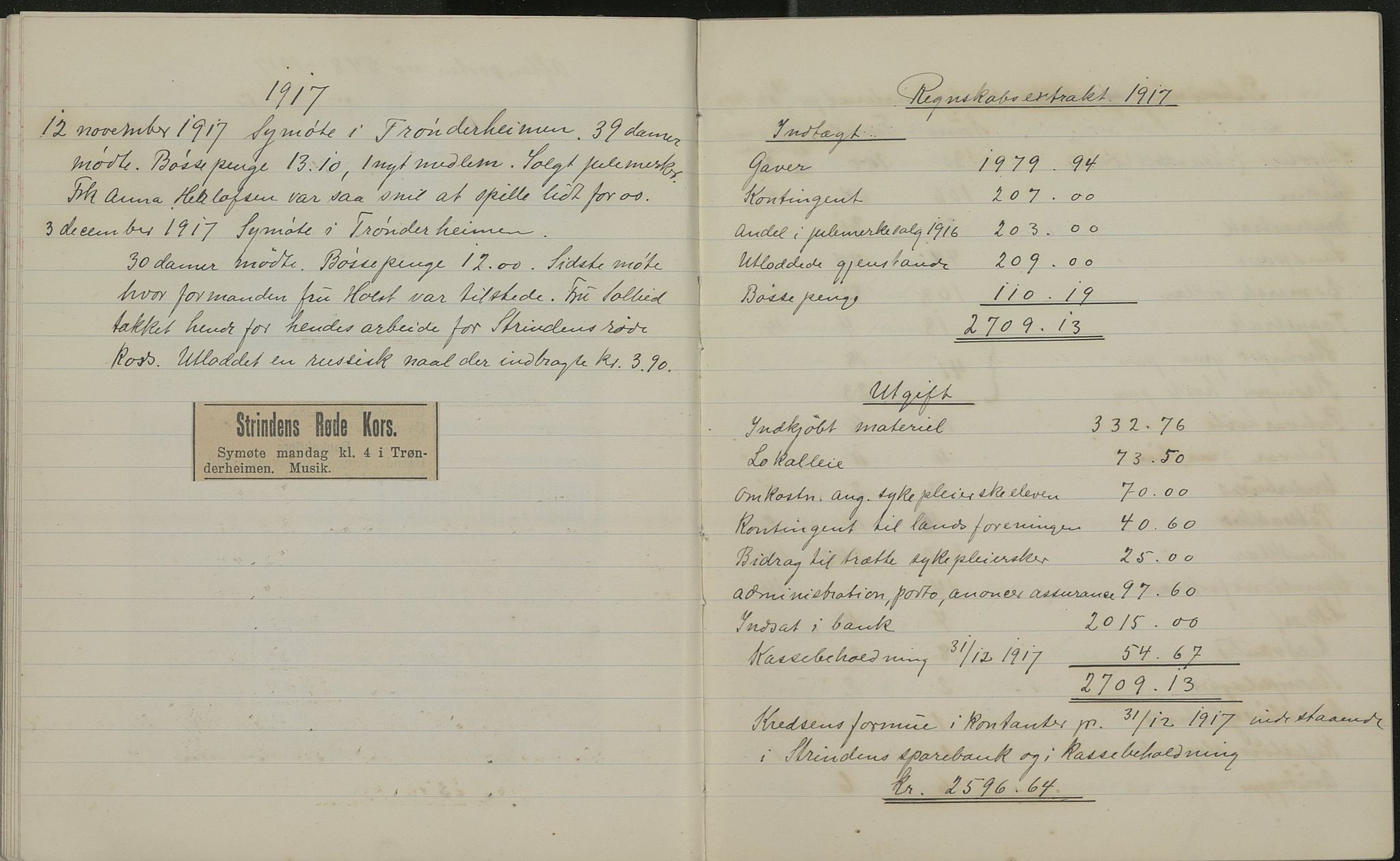 Trondheim Røde Kors, TRKO/PA-1204/A/Ab/L0003: Dagbok forStrinda Røde Kors, 1914-1925, p. 32