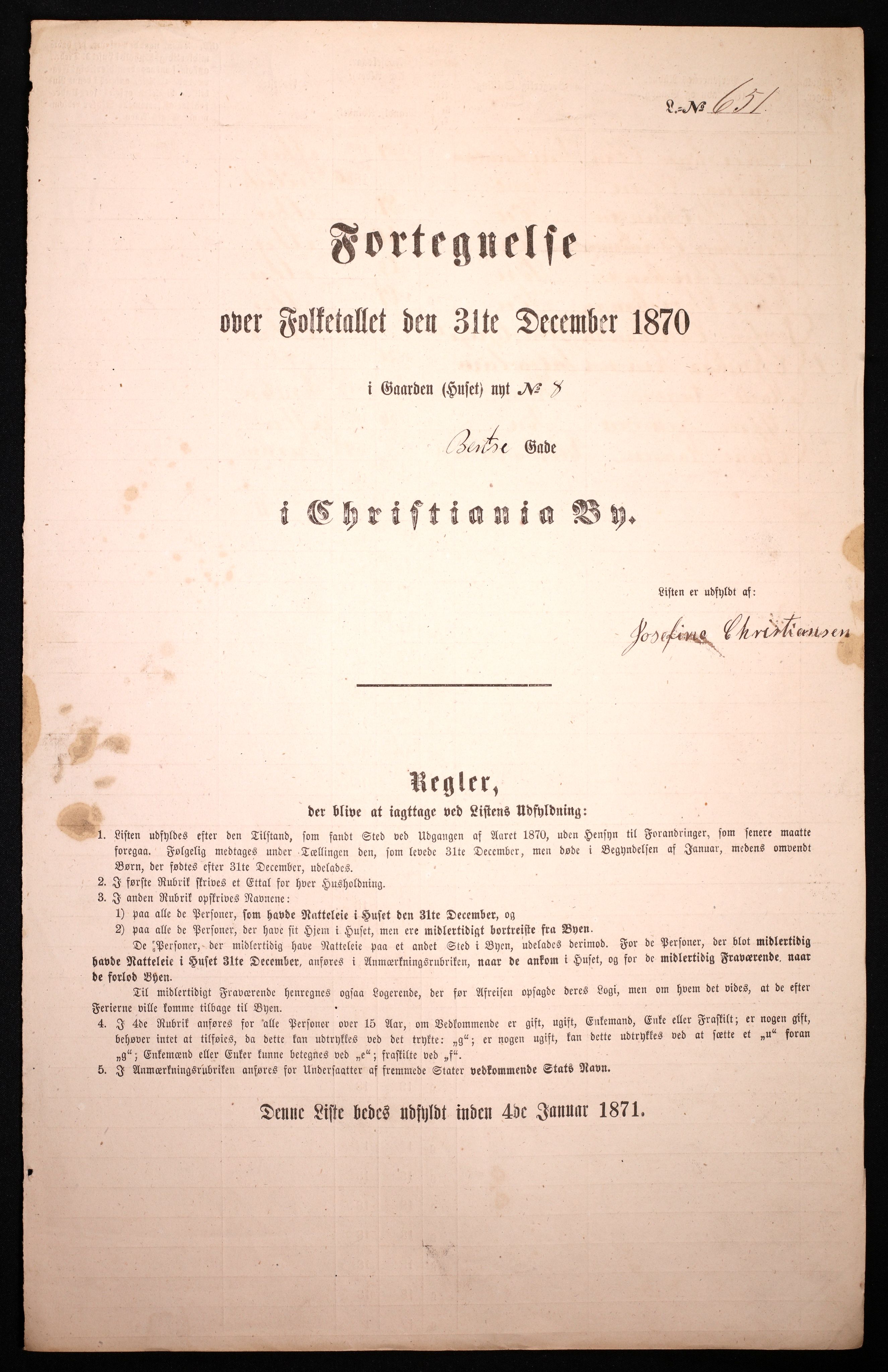 RA, 1870 census for 0301 Kristiania, 1870, p. 382