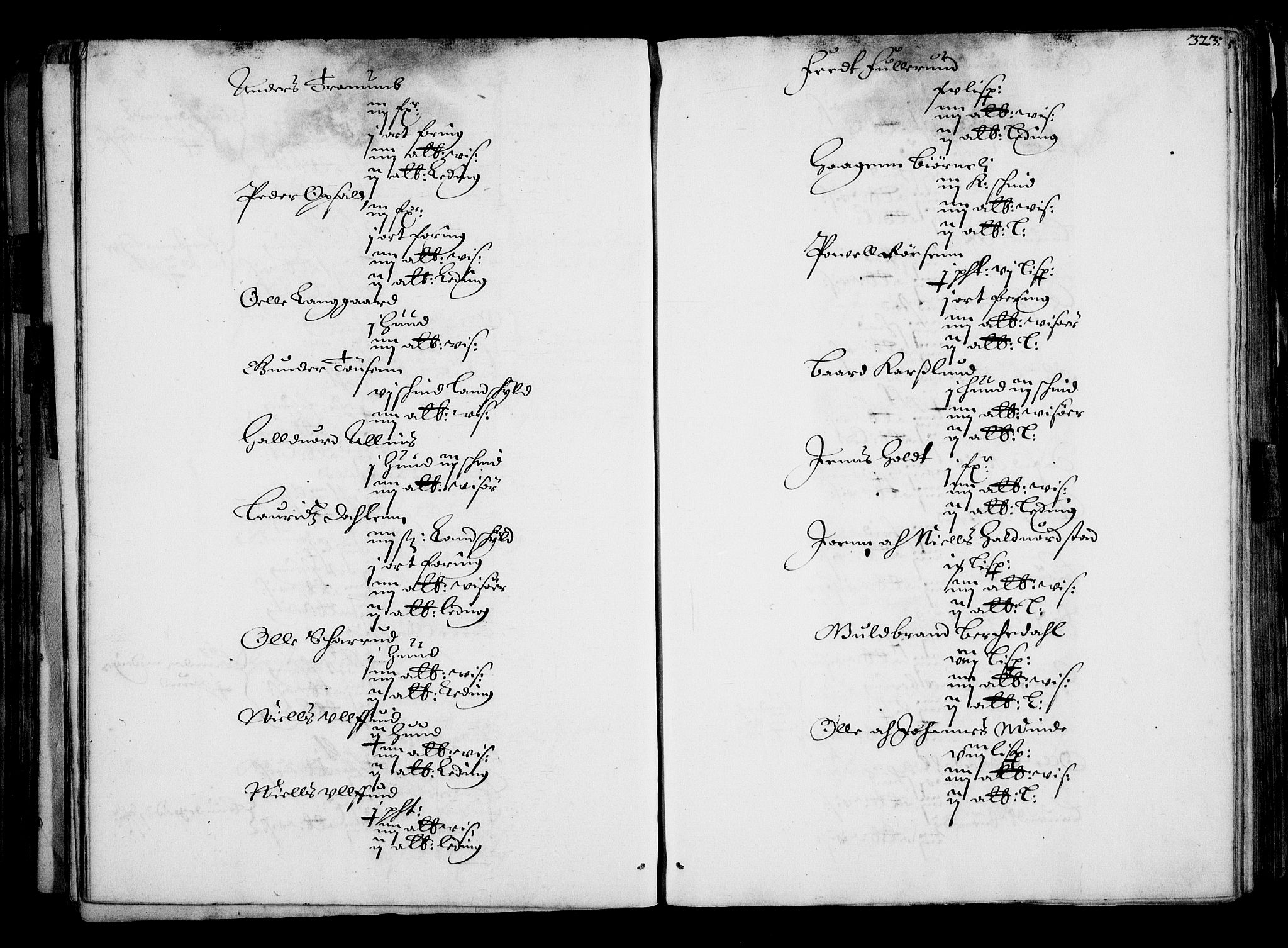 Rentekammeret inntil 1814, Realistisk ordnet avdeling, AV/RA-EA-4070/N/Na/L0001: [XI f]: Akershus stifts jordebok, 1652, p. 322b-323a