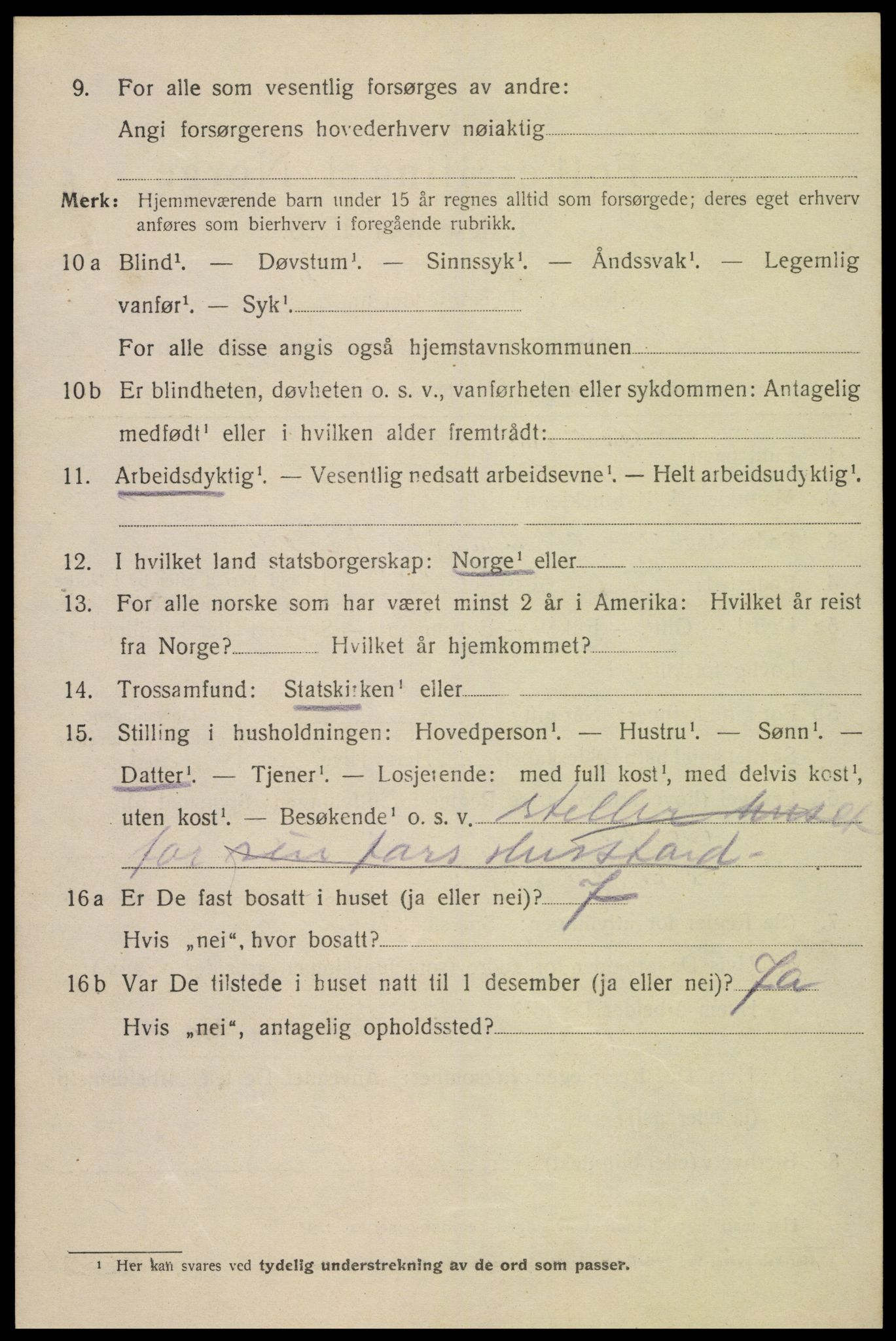 SAK, 1920 census for Flekkefjord, 1920, p. 5443
