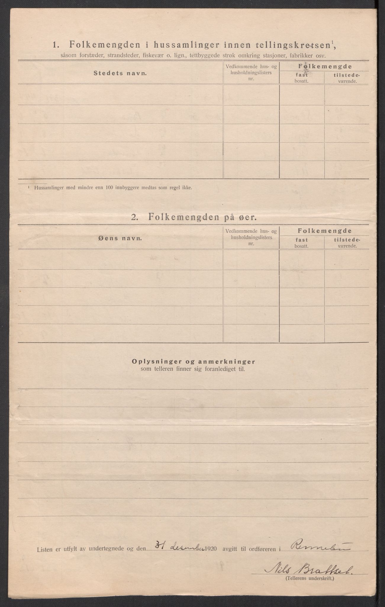 SAT, 1920 census for Rennebu, 1920, p. 17