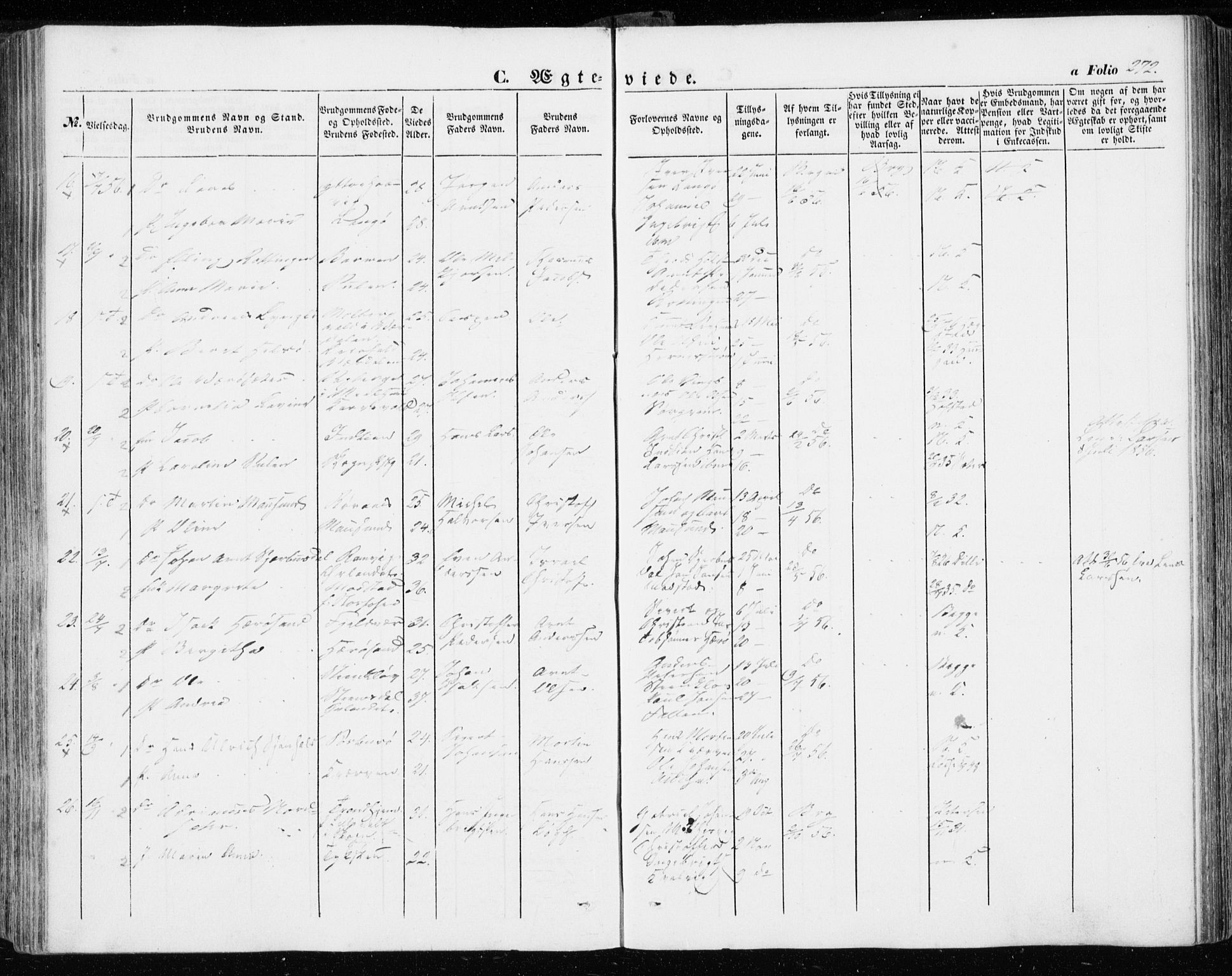 Ministerialprotokoller, klokkerbøker og fødselsregistre - Sør-Trøndelag, SAT/A-1456/634/L0530: Parish register (official) no. 634A06, 1852-1860, p. 272