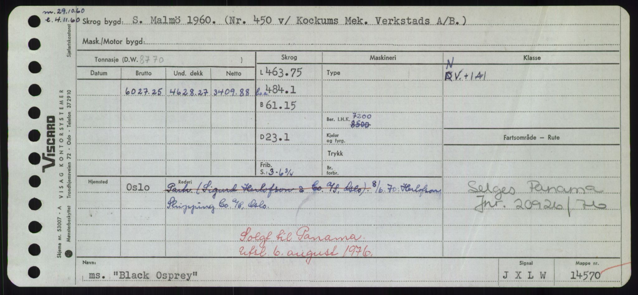 Sjøfartsdirektoratet med forløpere, Skipsmålingen, RA/S-1627/H/Hd/L0004: Fartøy, Bia-Boy, p. 265