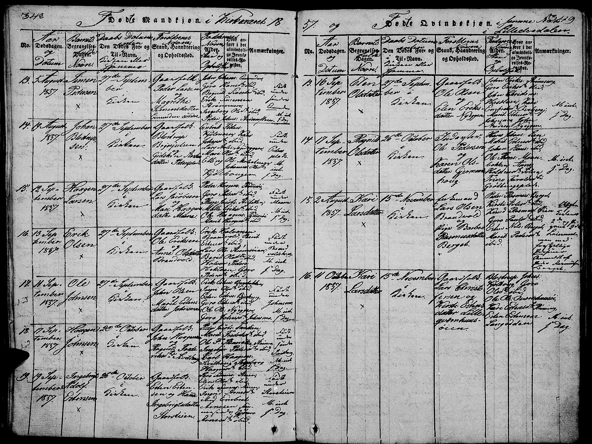 Tynset prestekontor, SAH/PREST-058/H/Ha/Hab/L0002: Parish register (copy) no. 2, 1814-1862, p. 348-349