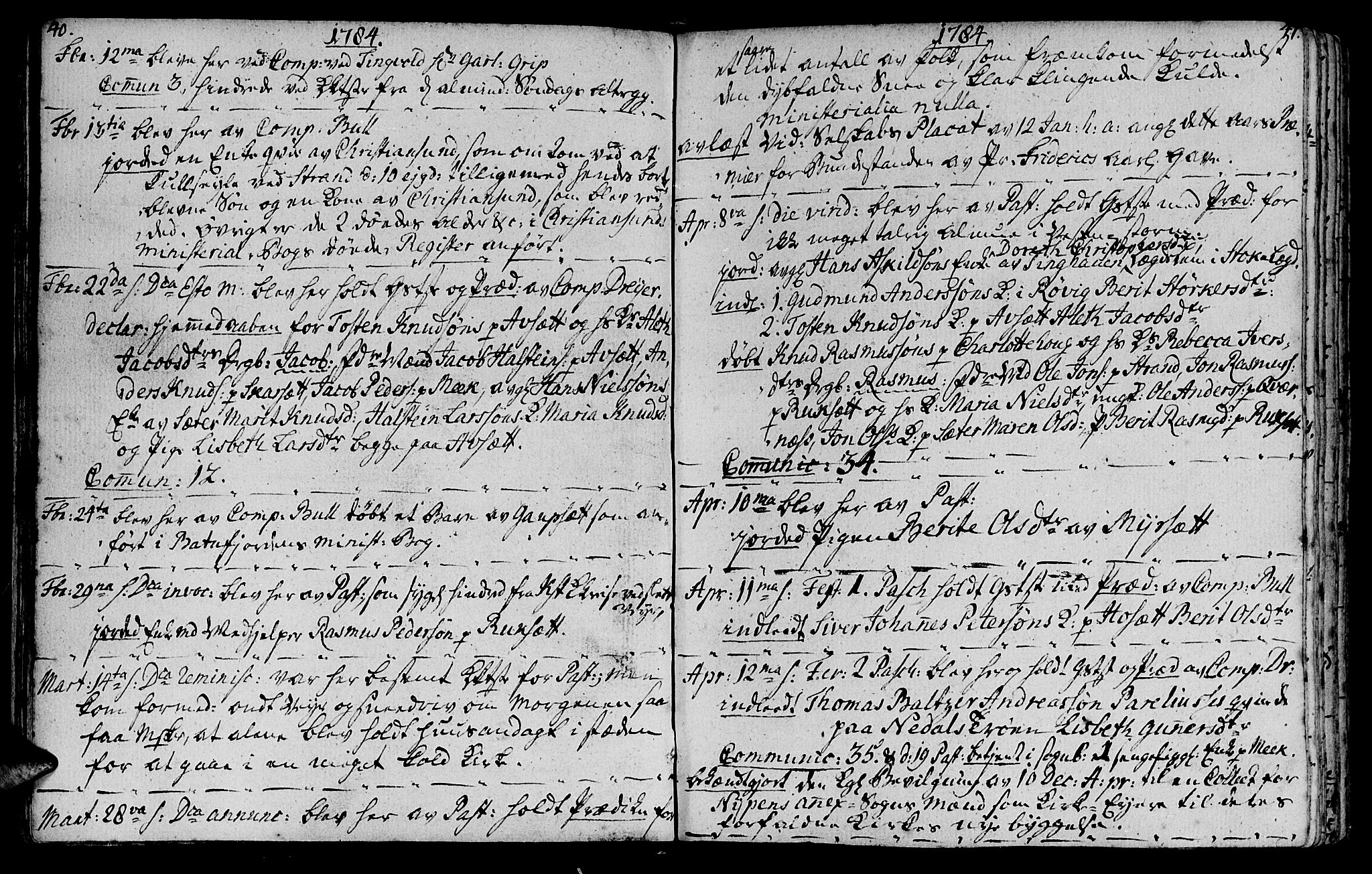 Ministerialprotokoller, klokkerbøker og fødselsregistre - Møre og Romsdal, AV/SAT-A-1454/568/L0799: Parish register (official) no. 568A08, 1780-1819, p. 40-41