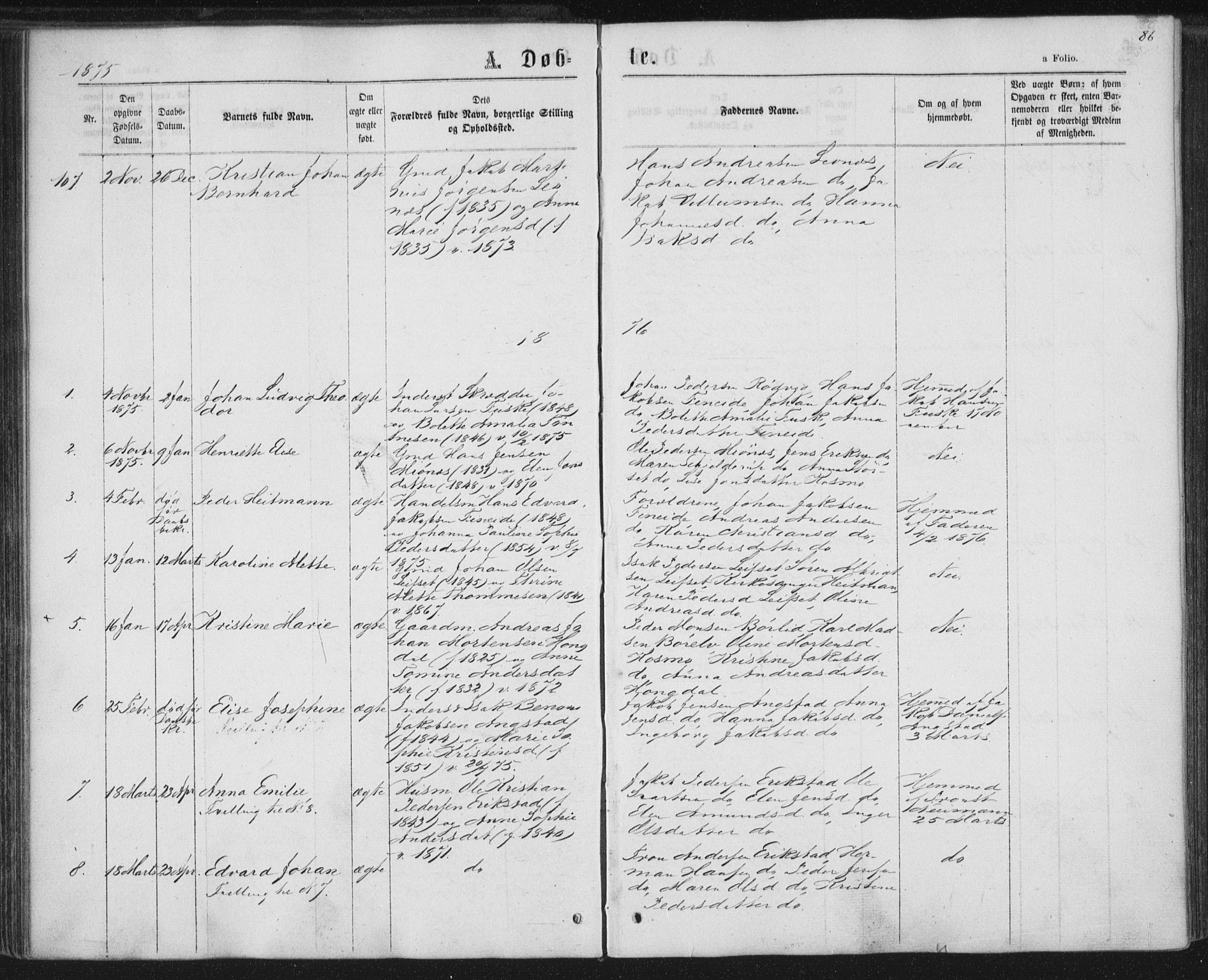 Ministerialprotokoller, klokkerbøker og fødselsregistre - Nordland, SAT/A-1459/852/L0739: Parish register (official) no. 852A09, 1866-1877, p. 86