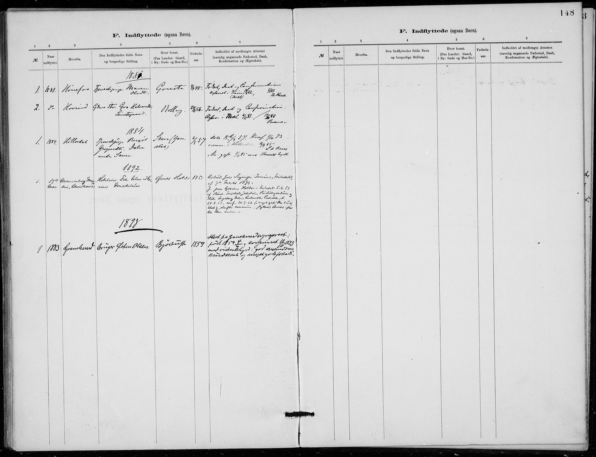 Tinn kirkebøker, AV/SAKO-A-308/F/Fb/L0002: Parish register (official) no. II 2, 1878-1917, p. 148