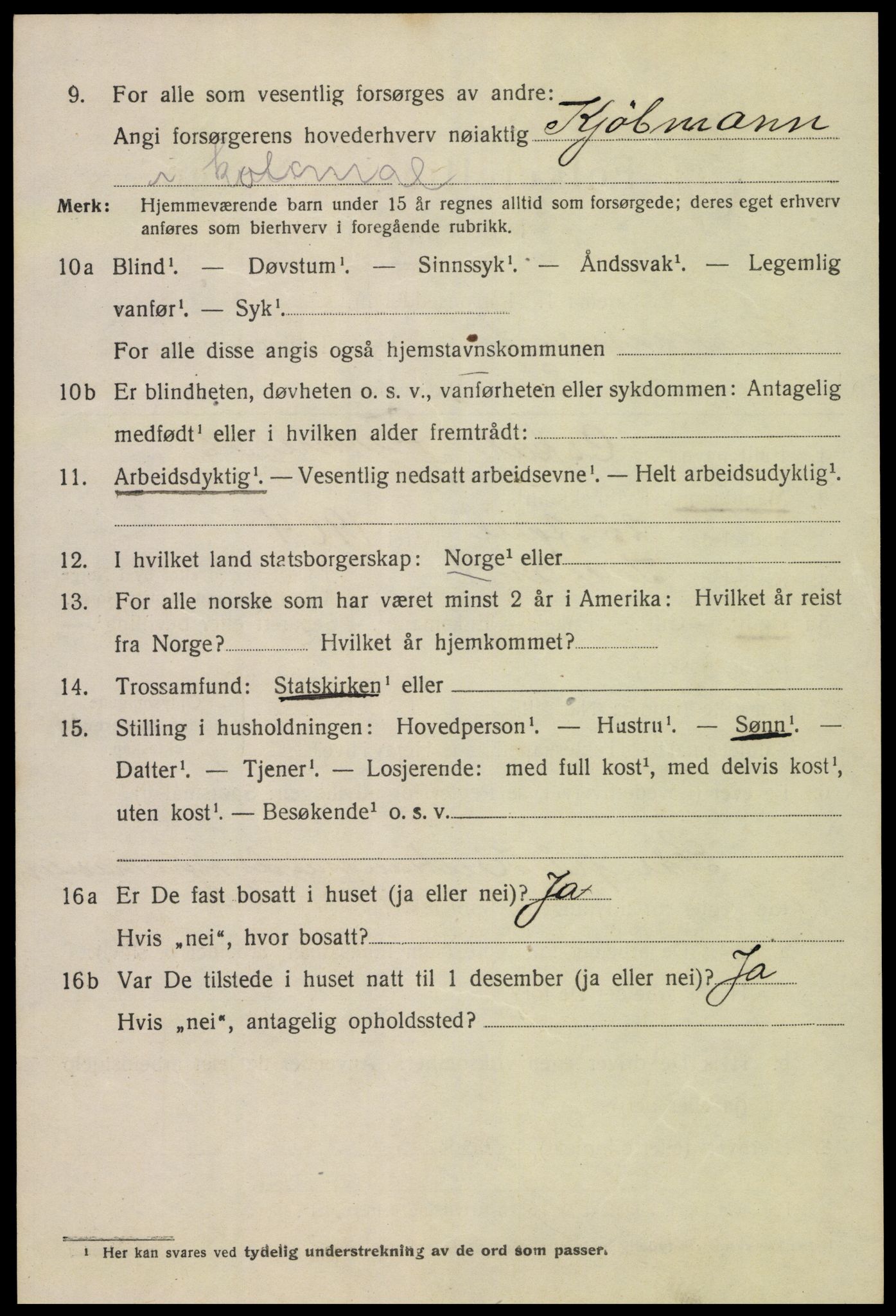 SAK, 1920 census for Kristiansand, 1920, p. 35864