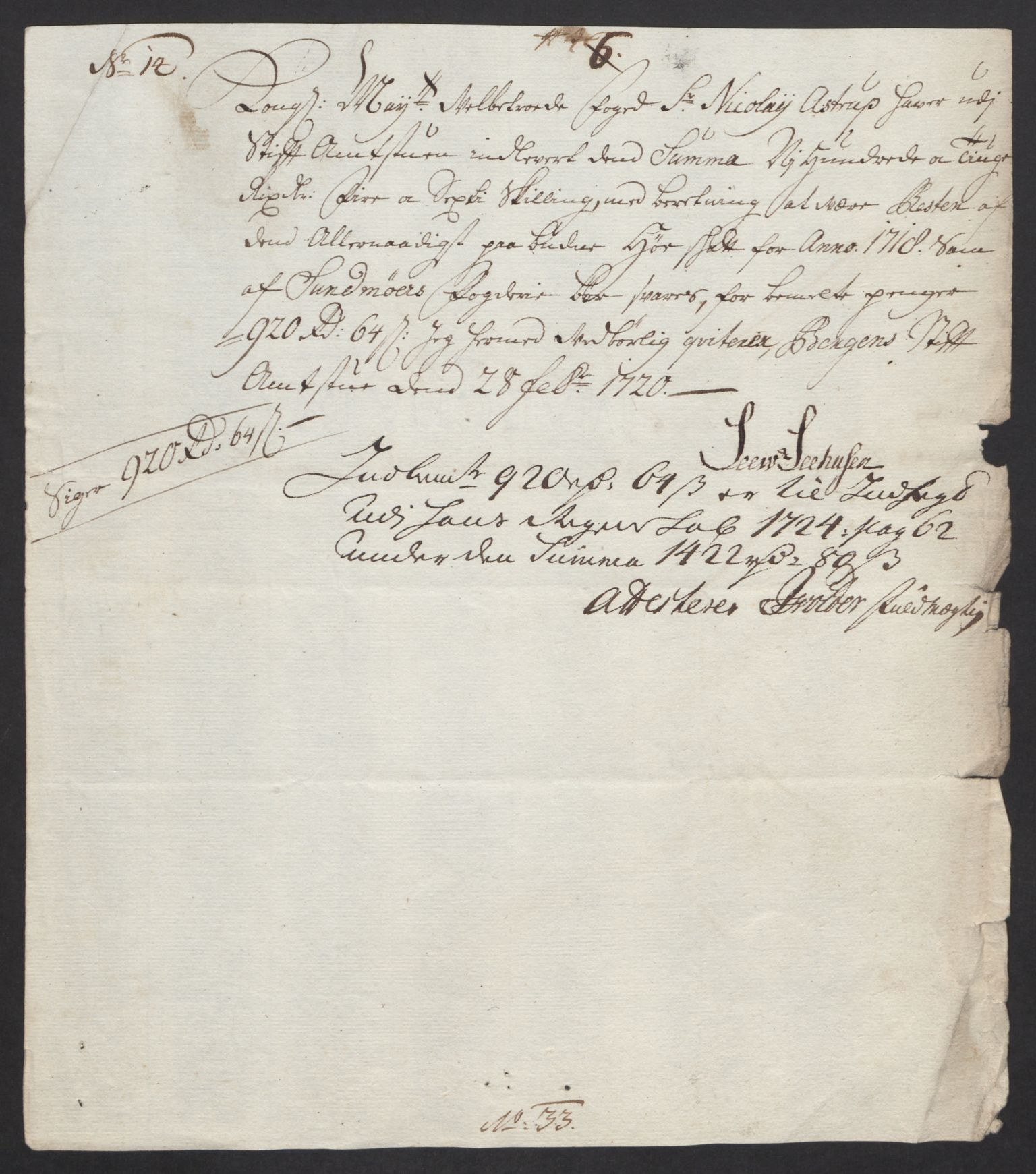 Rentekammeret inntil 1814, Reviderte regnskaper, Fogderegnskap, AV/RA-EA-4092/R54/L3570: Fogderegnskap Sunnmøre, 1718, p. 253