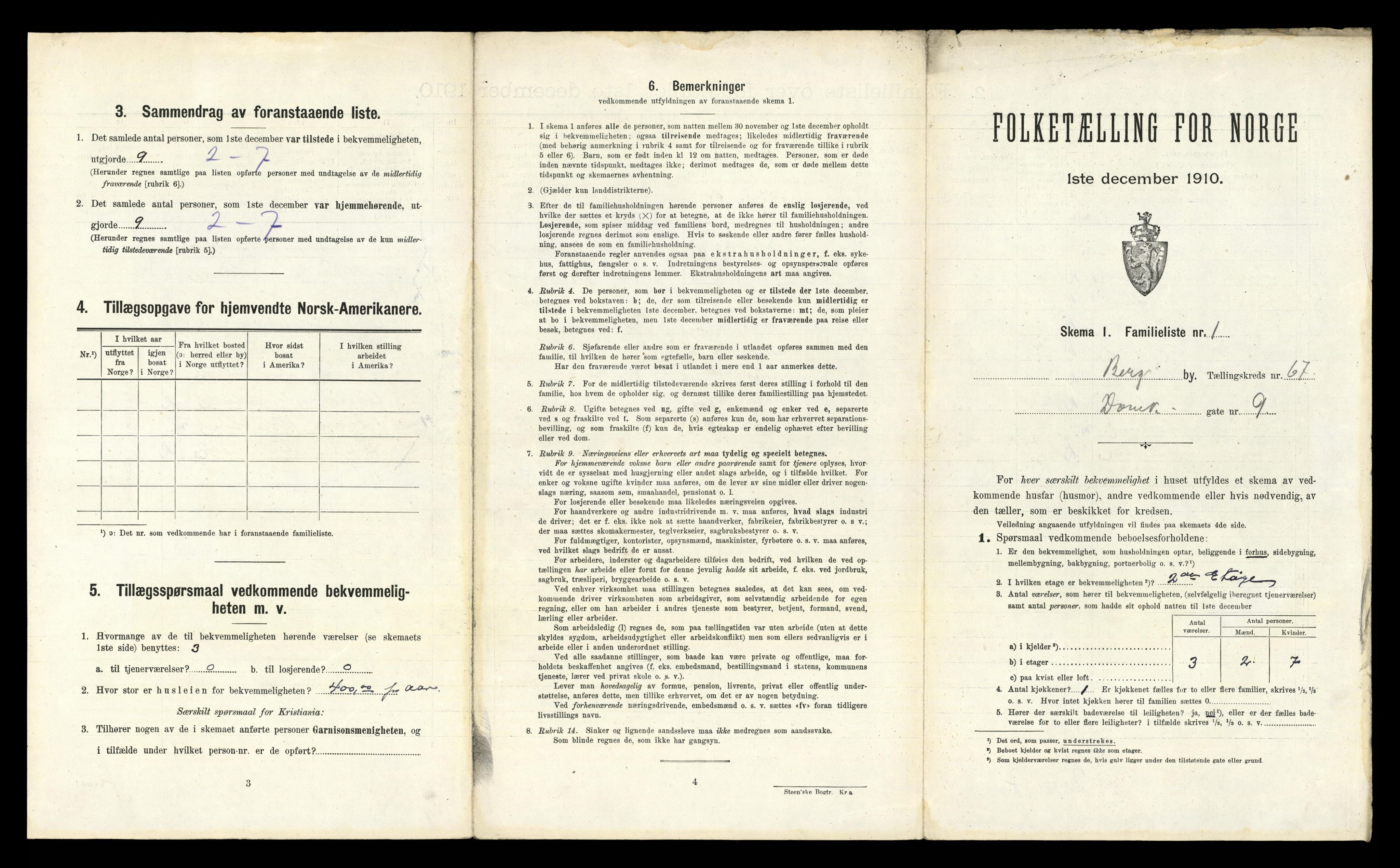 RA, 1910 census for Bergen, 1910, p. 23285