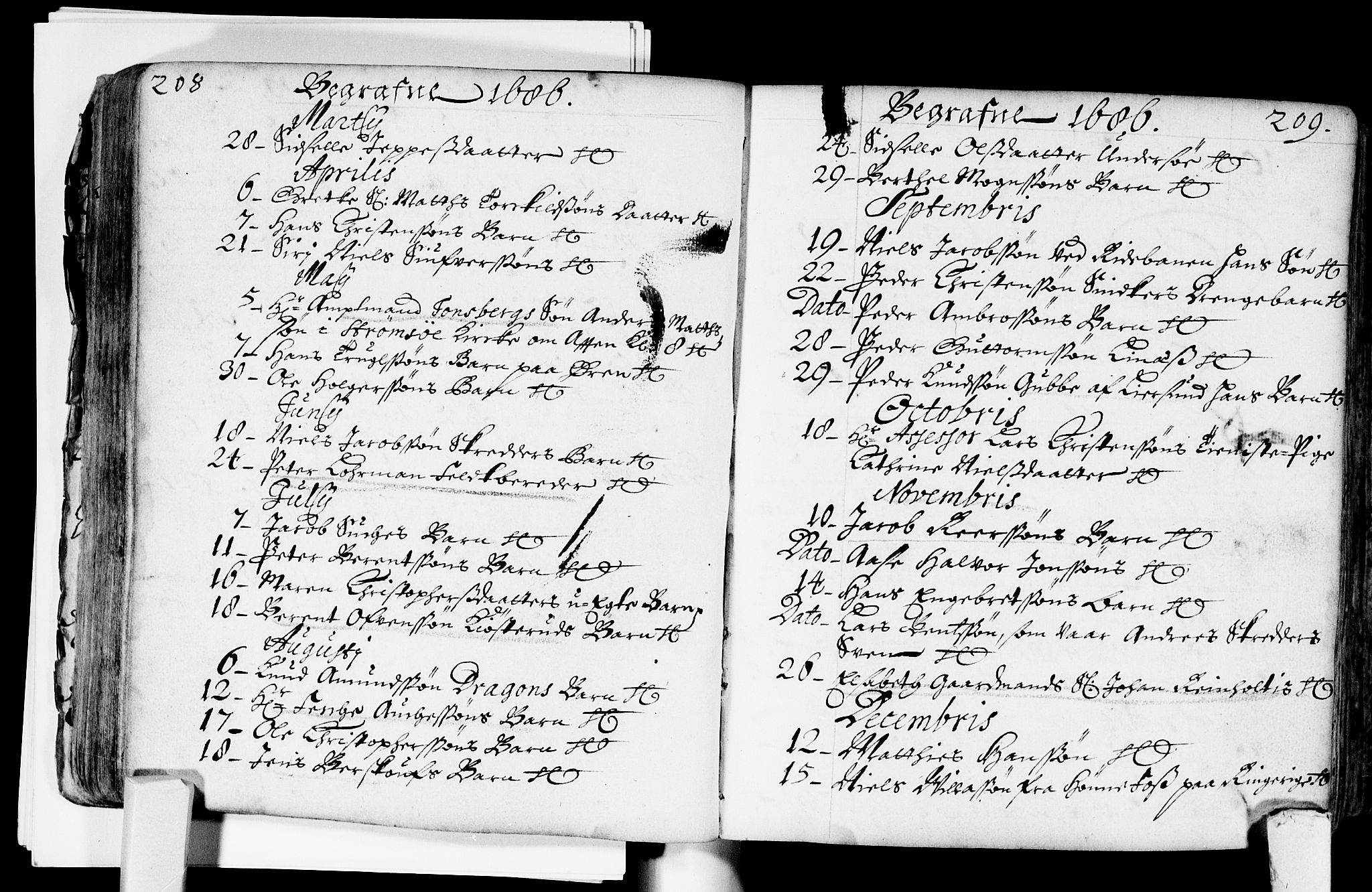 Bragernes kirkebøker, AV/SAKO-A-6/F/Fa/L0002: Parish register (official) no. I 2, 1680-1705, p. 208-209