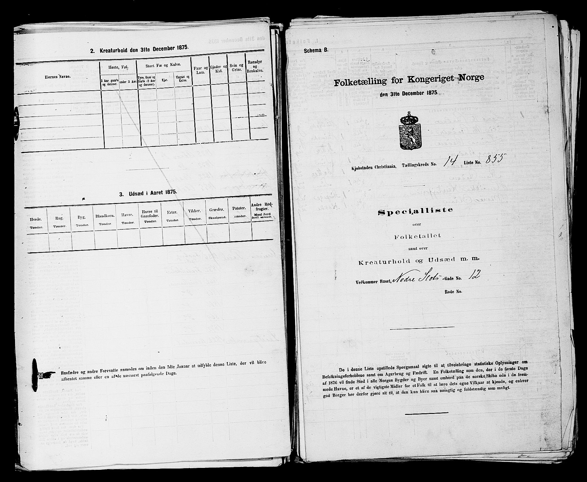 RA, 1875 census for 0301 Kristiania, 1875, p. 2636