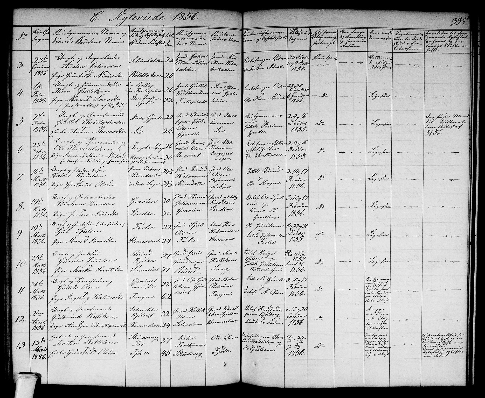 Flesberg kirkebøker, AV/SAKO-A-18/G/Ga/L0002: Parish register (copy) no. I 2, 1834-1860, p. 335