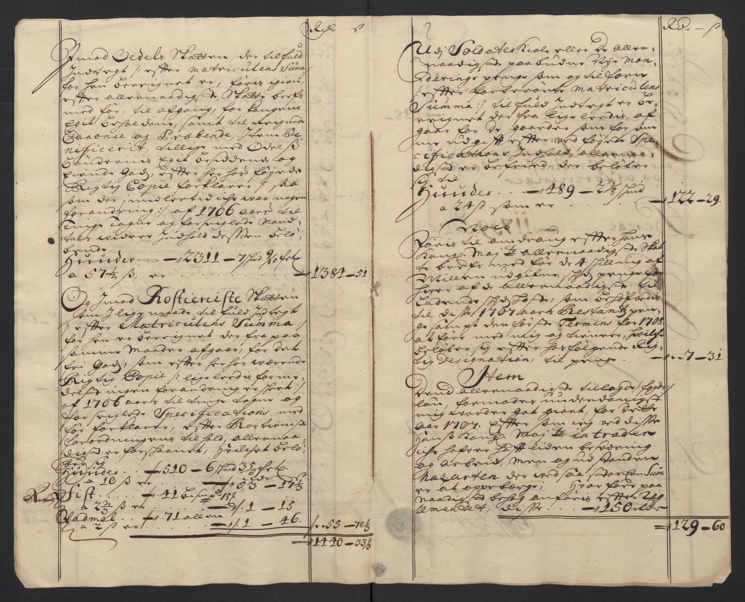 Rentekammeret inntil 1814, Reviderte regnskaper, Fogderegnskap, AV/RA-EA-4092/R17/L1178: Fogderegnskap Gudbrandsdal, 1705-1707, p. 303