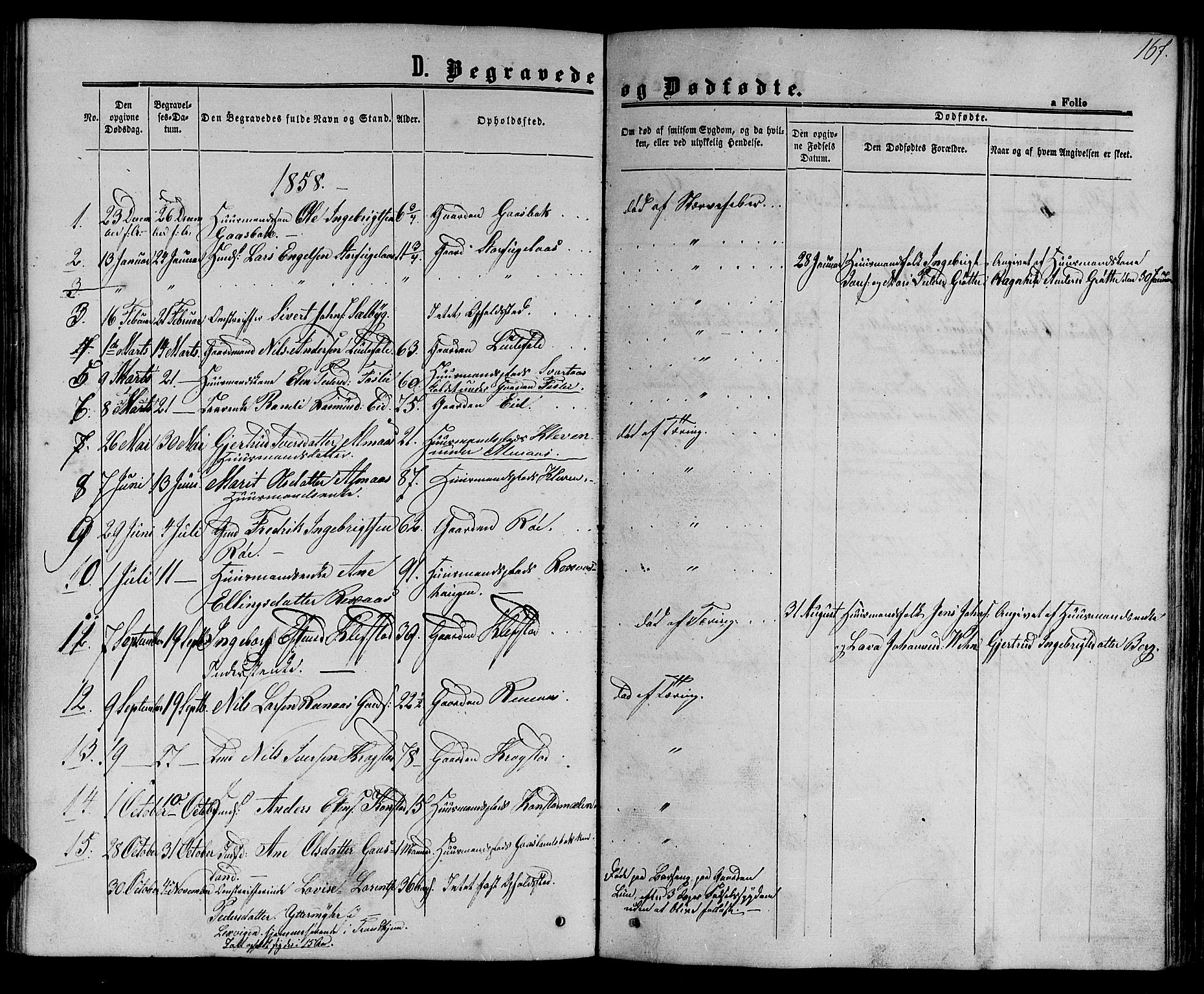 Ministerialprotokoller, klokkerbøker og fødselsregistre - Sør-Trøndelag, SAT/A-1456/694/L1131: Parish register (copy) no. 694C03, 1858-1886, p. 167