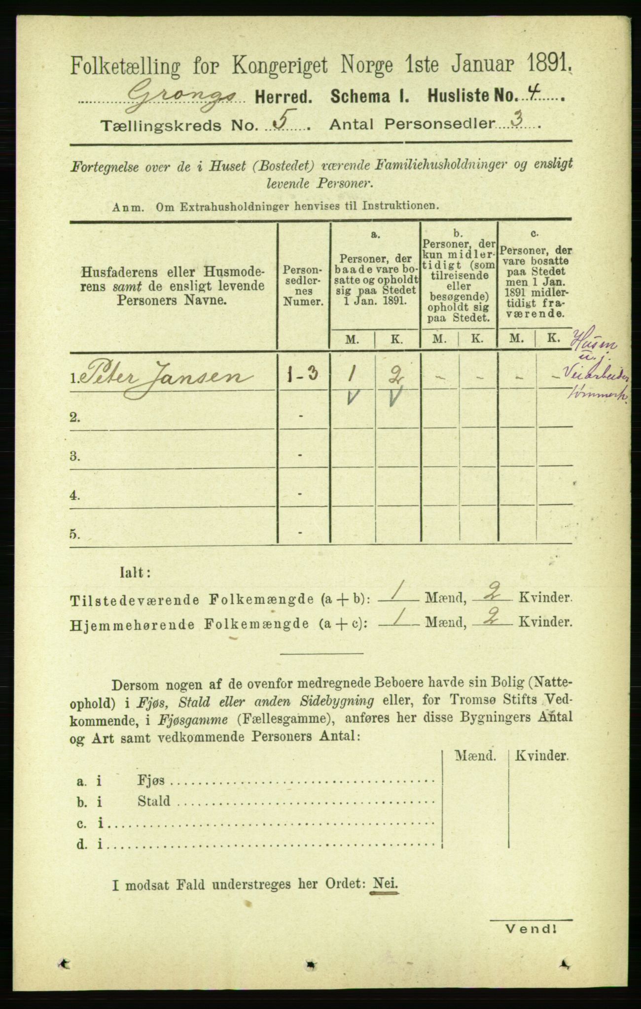 RA, 1891 census for 1742 Grong, 1891, p. 1807