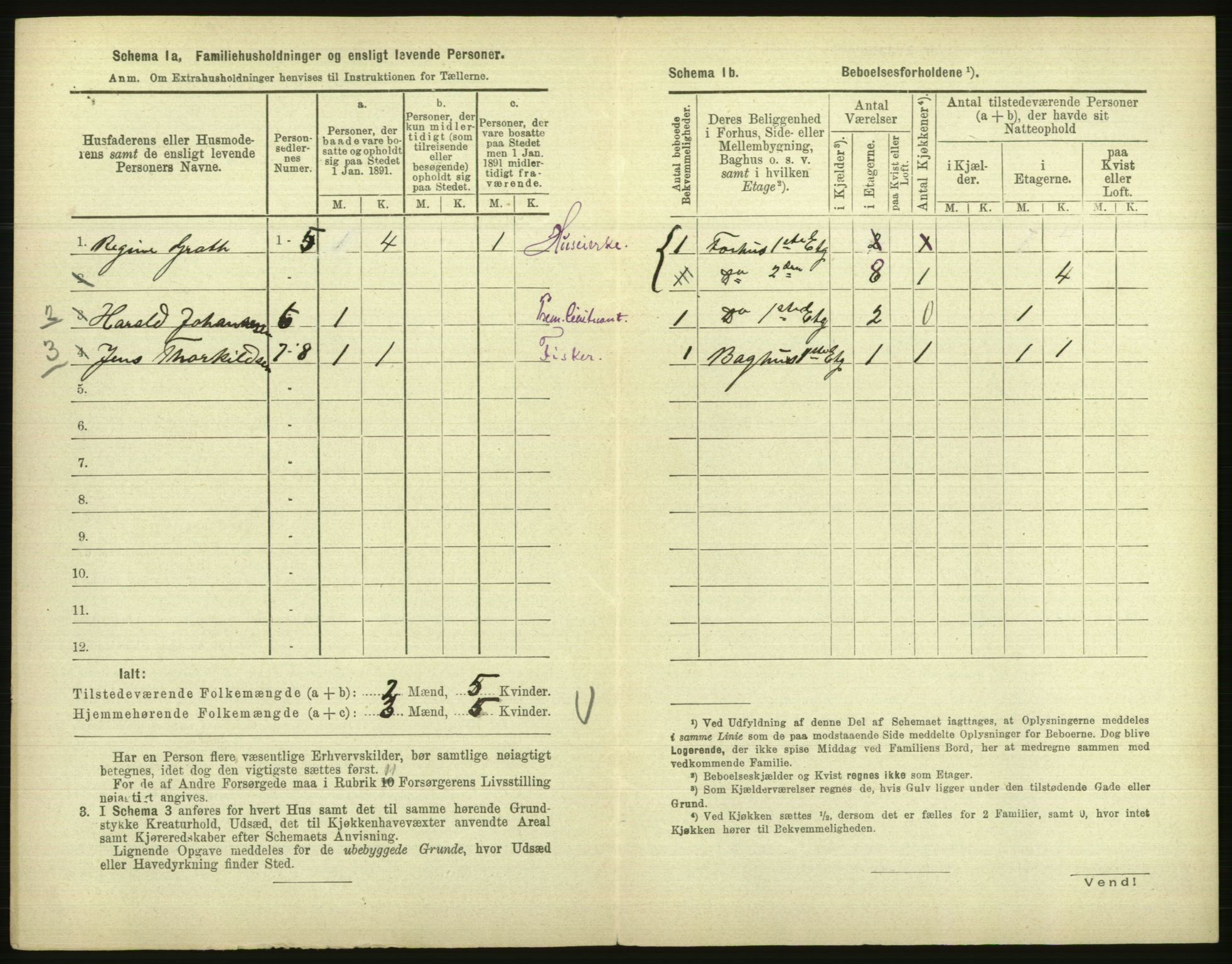 RA, 1891 census for 1001 Kristiansand, 1891, p. 307