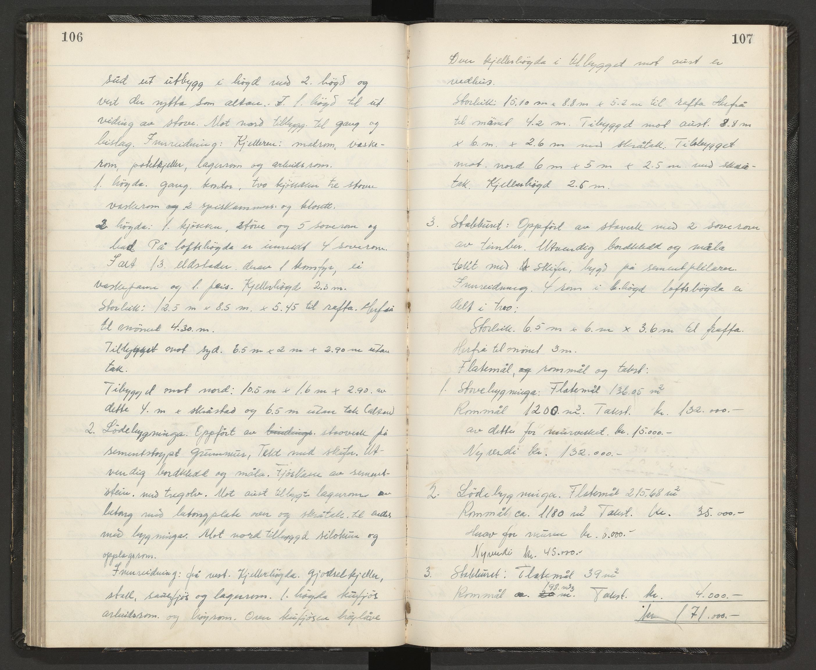 Norges Brannkasse Hjørundfjord, AV/SAT-A-5490/F/Fa/L0001: Branntakstprotokoll, 1949-1955, p. 106-107