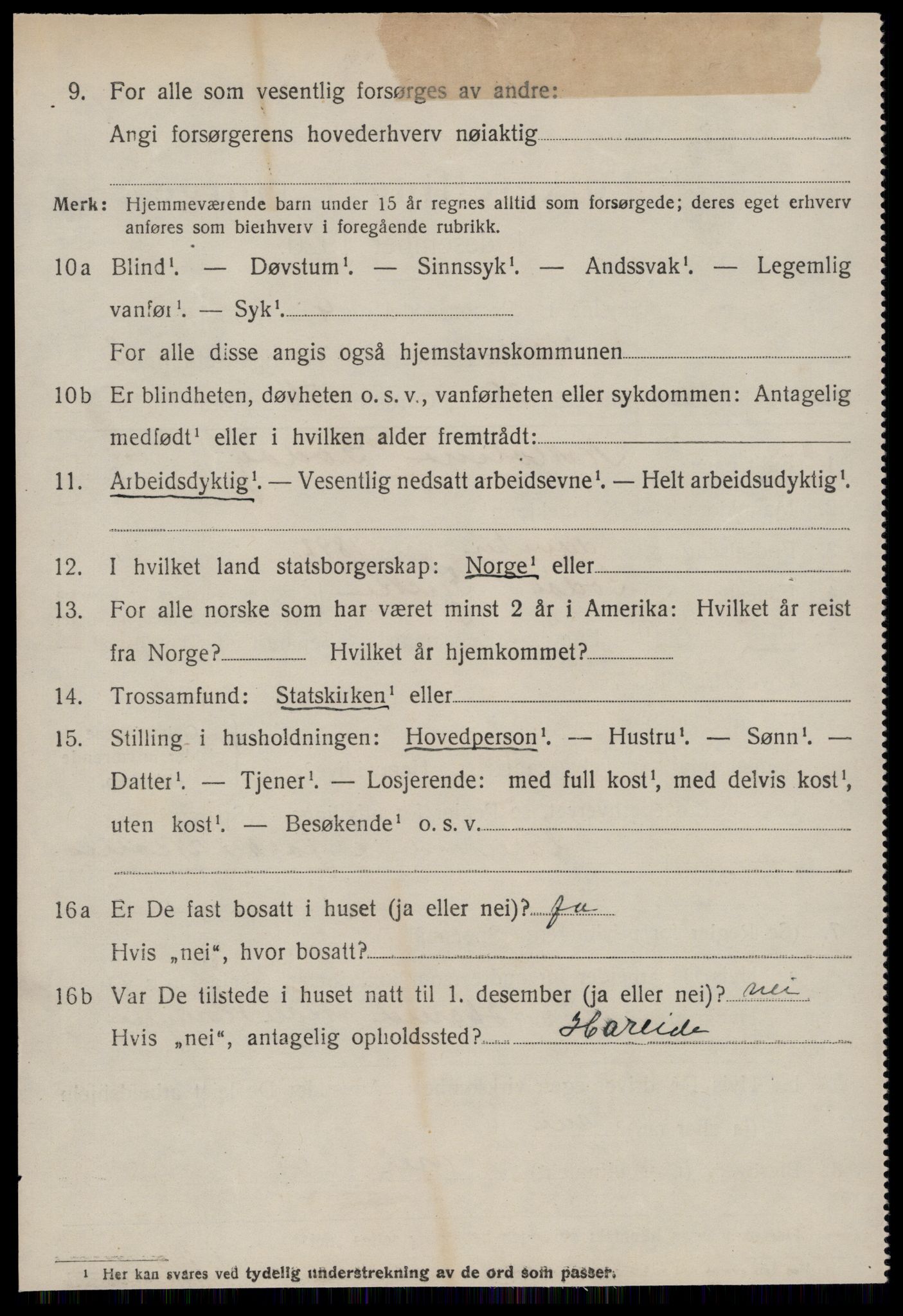 SAT, 1920 census for Hareid, 1920, p. 1686