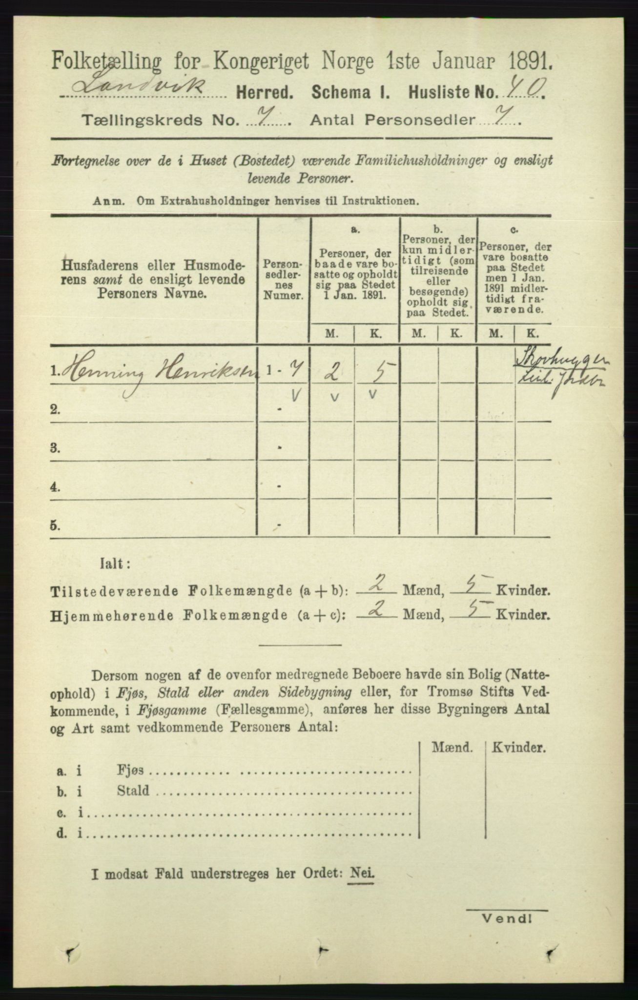 RA, 1891 census for 0924 Landvik, 1891, p. 2764