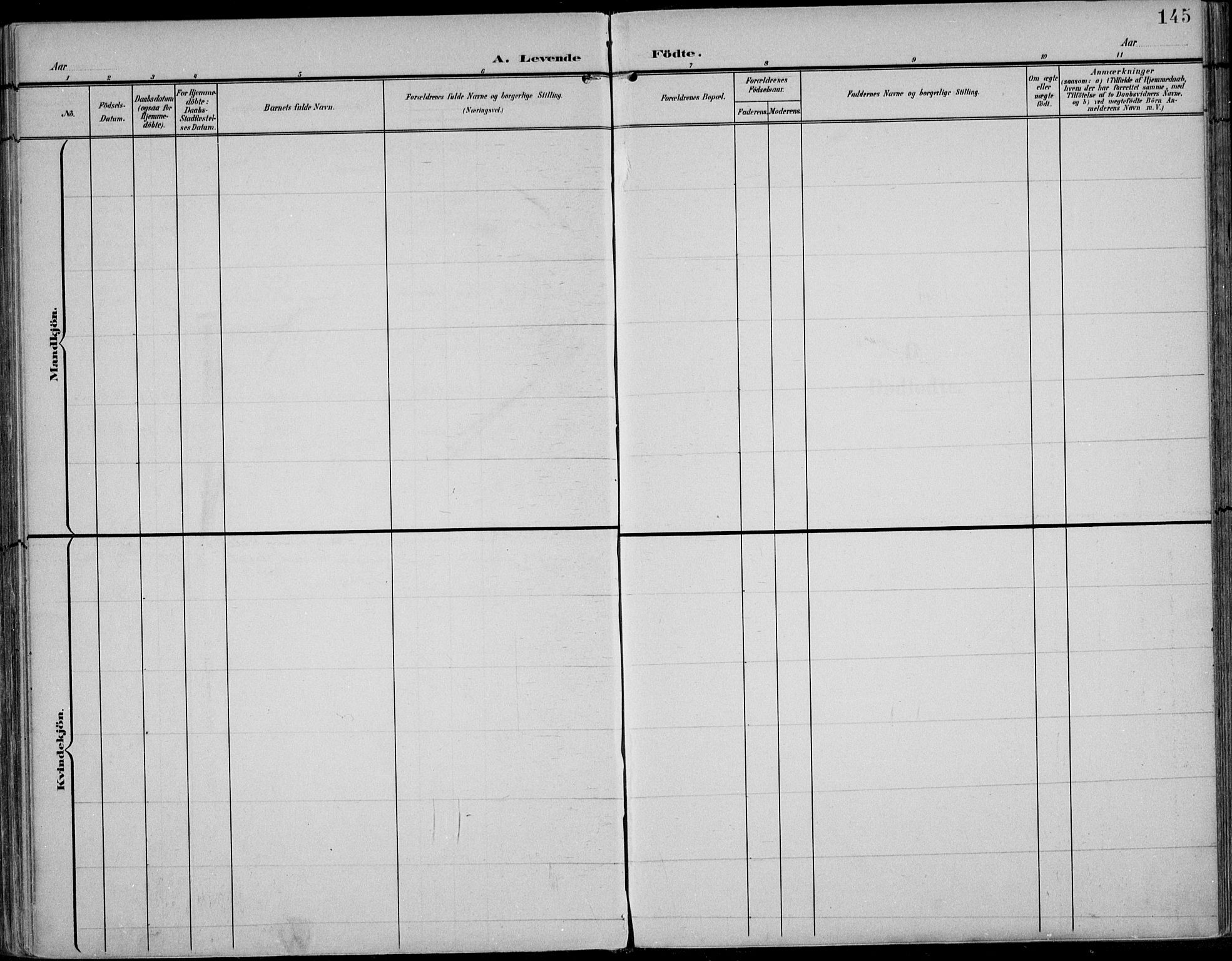 Strømsø kirkebøker, AV/SAKO-A-246/F/Fb/L0008: Parish register (official) no. II 8, 1902-1933, p. 145