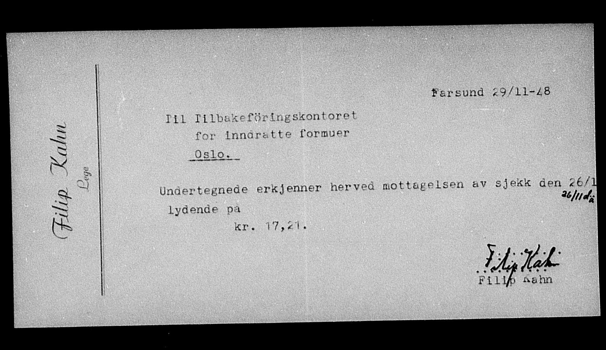 Justisdepartementet, Tilbakeføringskontoret for inndratte formuer, AV/RA-S-1564/H/Hc/Hca/L0900: --, 1945-1947, p. 198