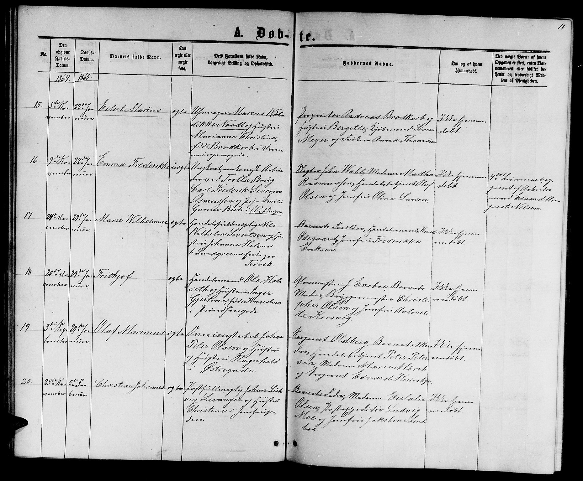 Ministerialprotokoller, klokkerbøker og fødselsregistre - Sør-Trøndelag, AV/SAT-A-1456/601/L0087: Parish register (copy) no. 601C05, 1864-1881, p. 18