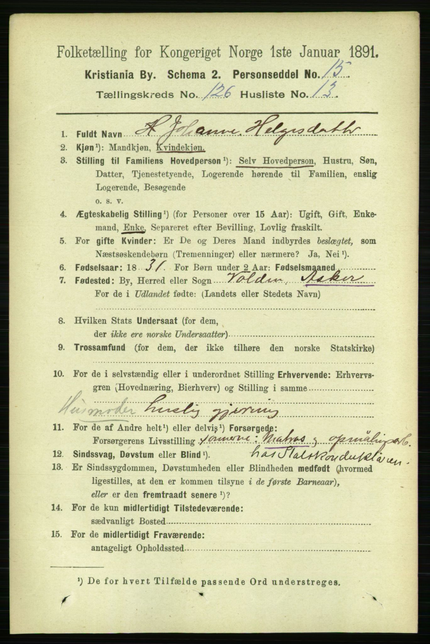 RA, 1891 census for 0301 Kristiania, 1891, p. 67593