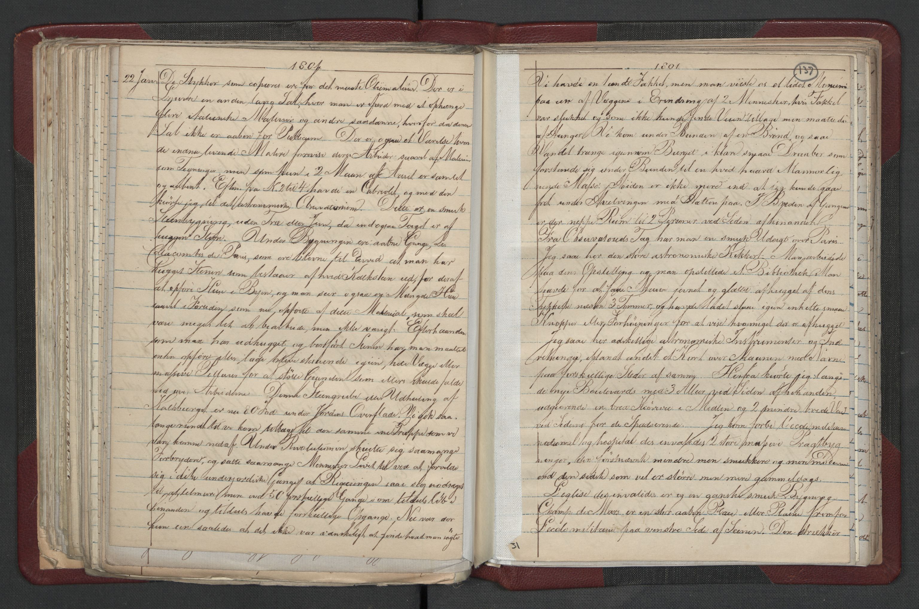 Meltzer, Fredrik, AV/RA-PA-0028/F/L0001: Dagbok for årene 1796-1808, 1811, 1817, 1796-1817, p. 136b-137a