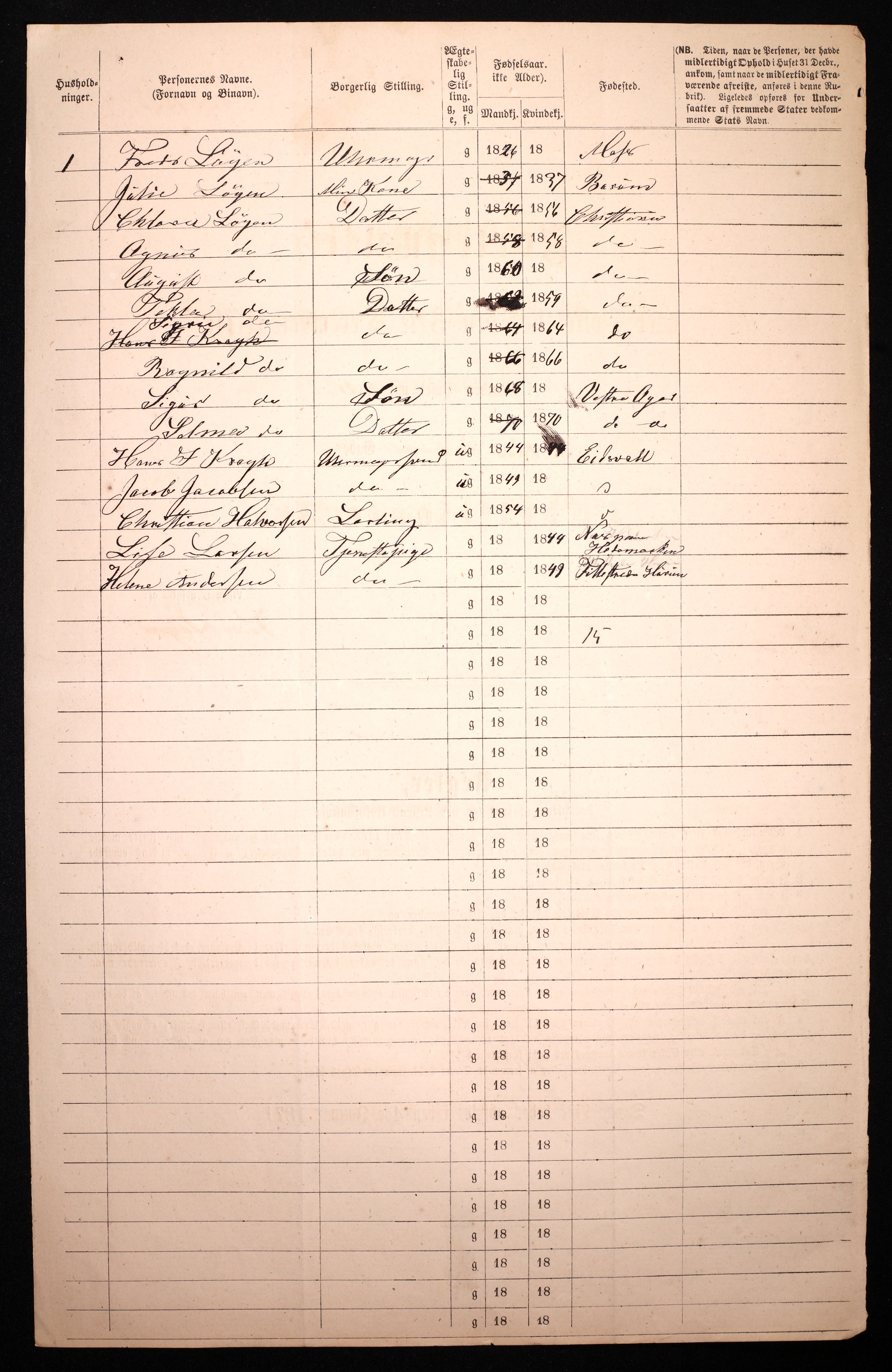 RA, 1870 census for 0301 Kristiania, 1870, p. 513