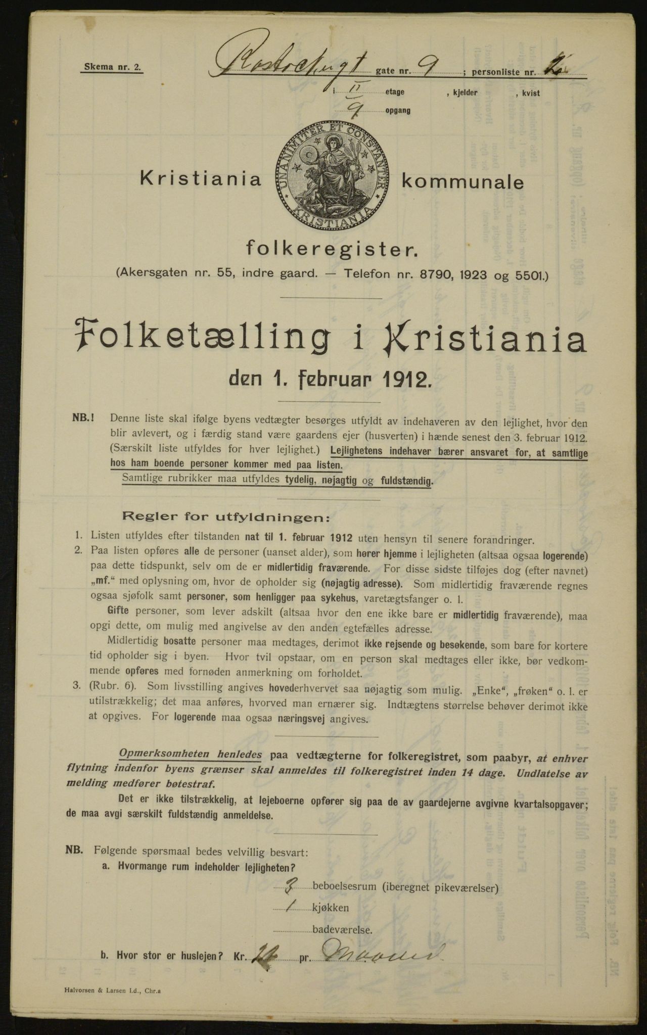 OBA, Municipal Census 1912 for Kristiania, 1912, p. 84712