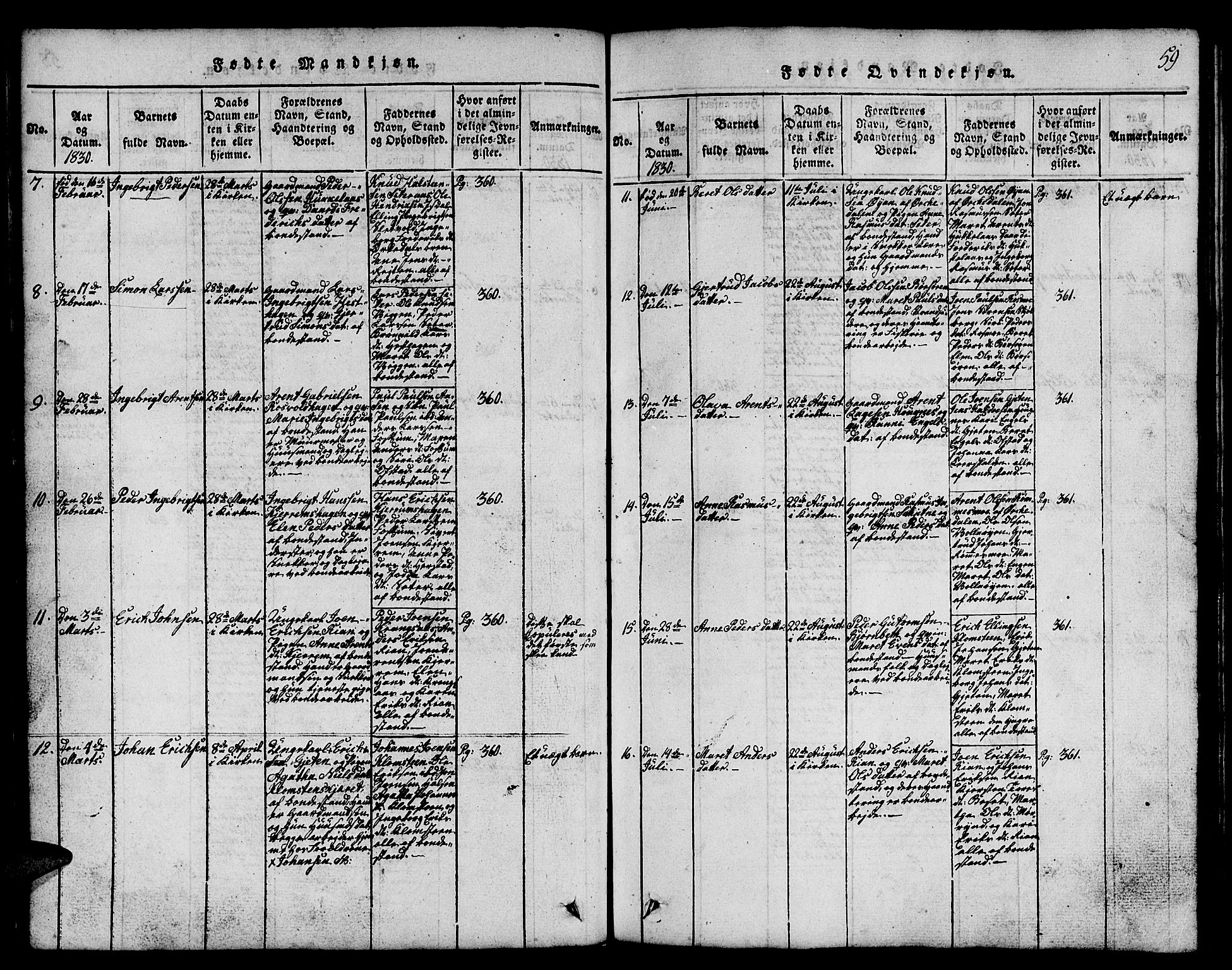 Ministerialprotokoller, klokkerbøker og fødselsregistre - Sør-Trøndelag, SAT/A-1456/665/L0776: Parish register (copy) no. 665C01, 1817-1837, p. 59