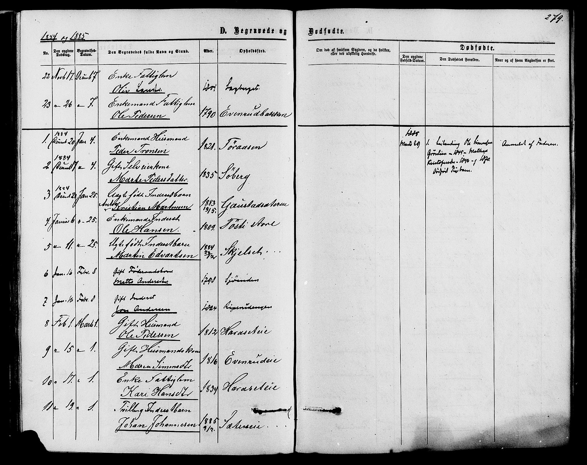 Romedal prestekontor, AV/SAH-PREST-004/K/L0006: Parish register (official) no. 6, 1866-1886, p. 279